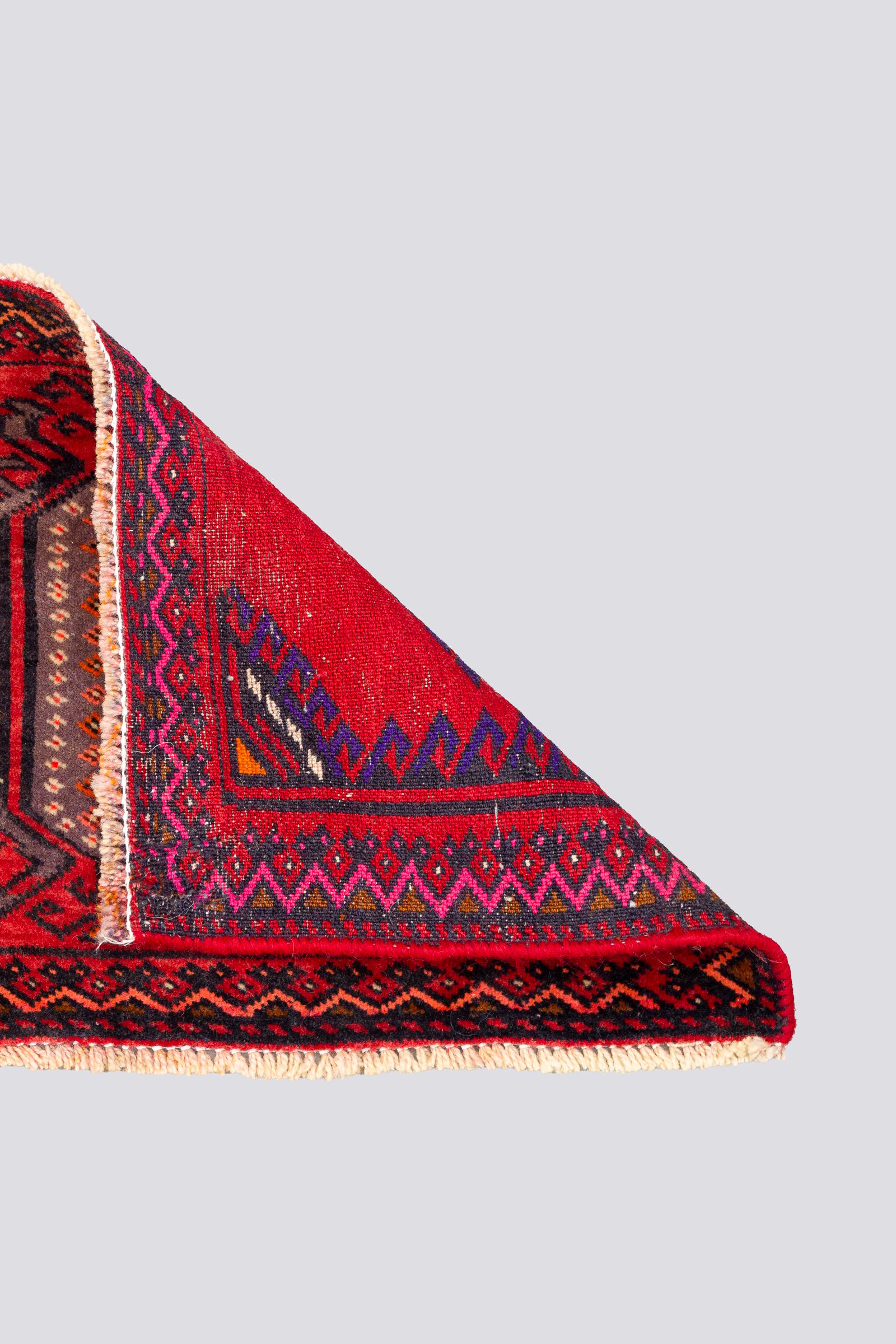 Vintage Baluch Toranj Persian Poshti Rug