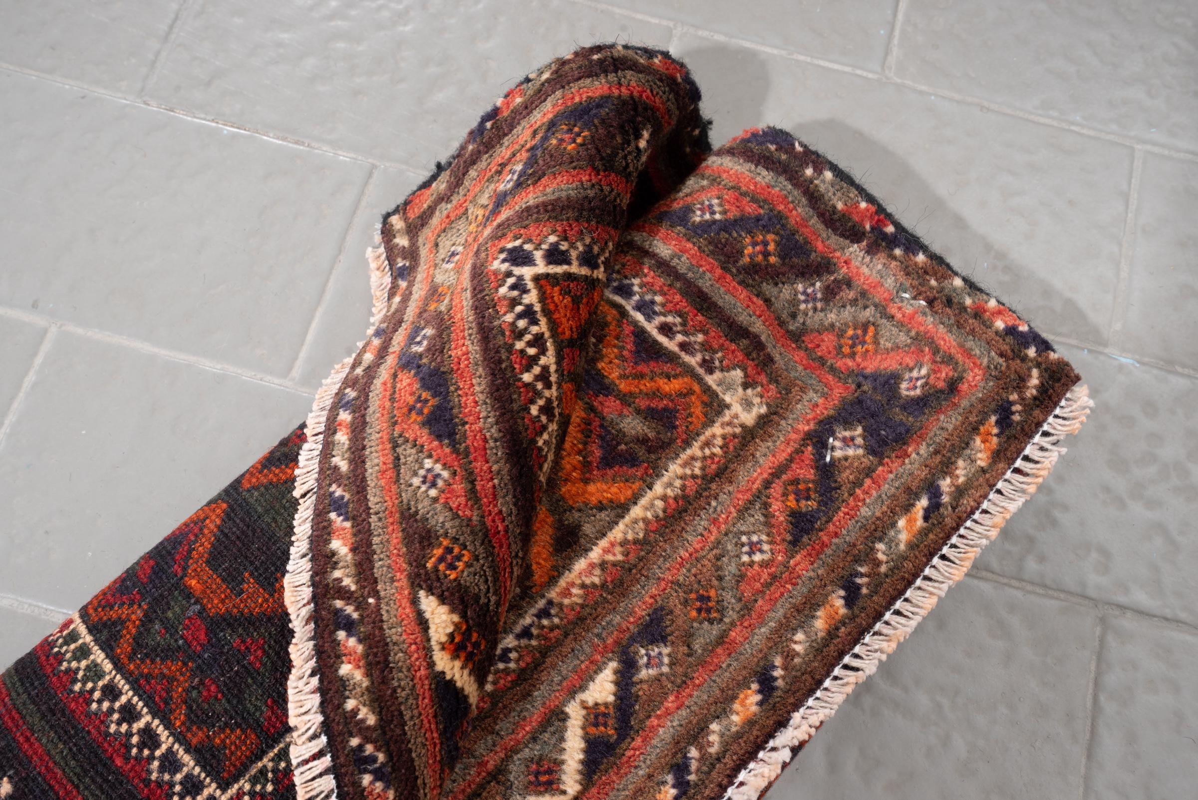 Antique Baluch Autumn Persian Poshti Rug