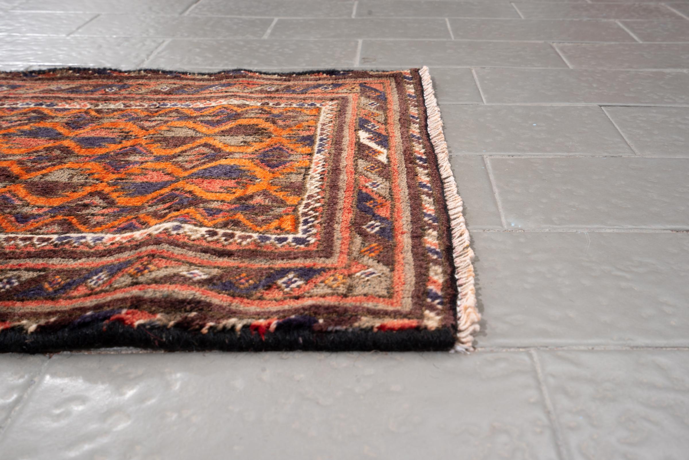 Antique Baluch Autumn Persian Poshti Rug