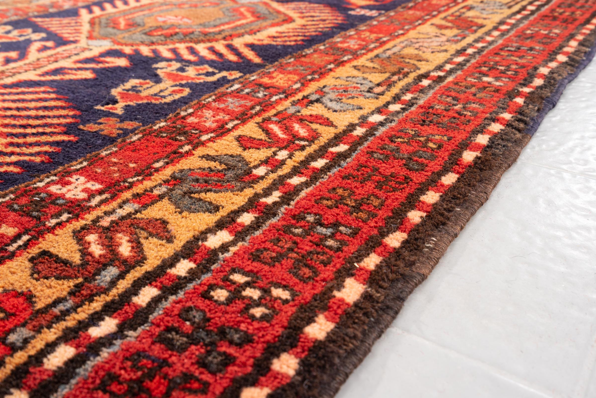 Vintage Meshkin Geometric Persian Runner Rug