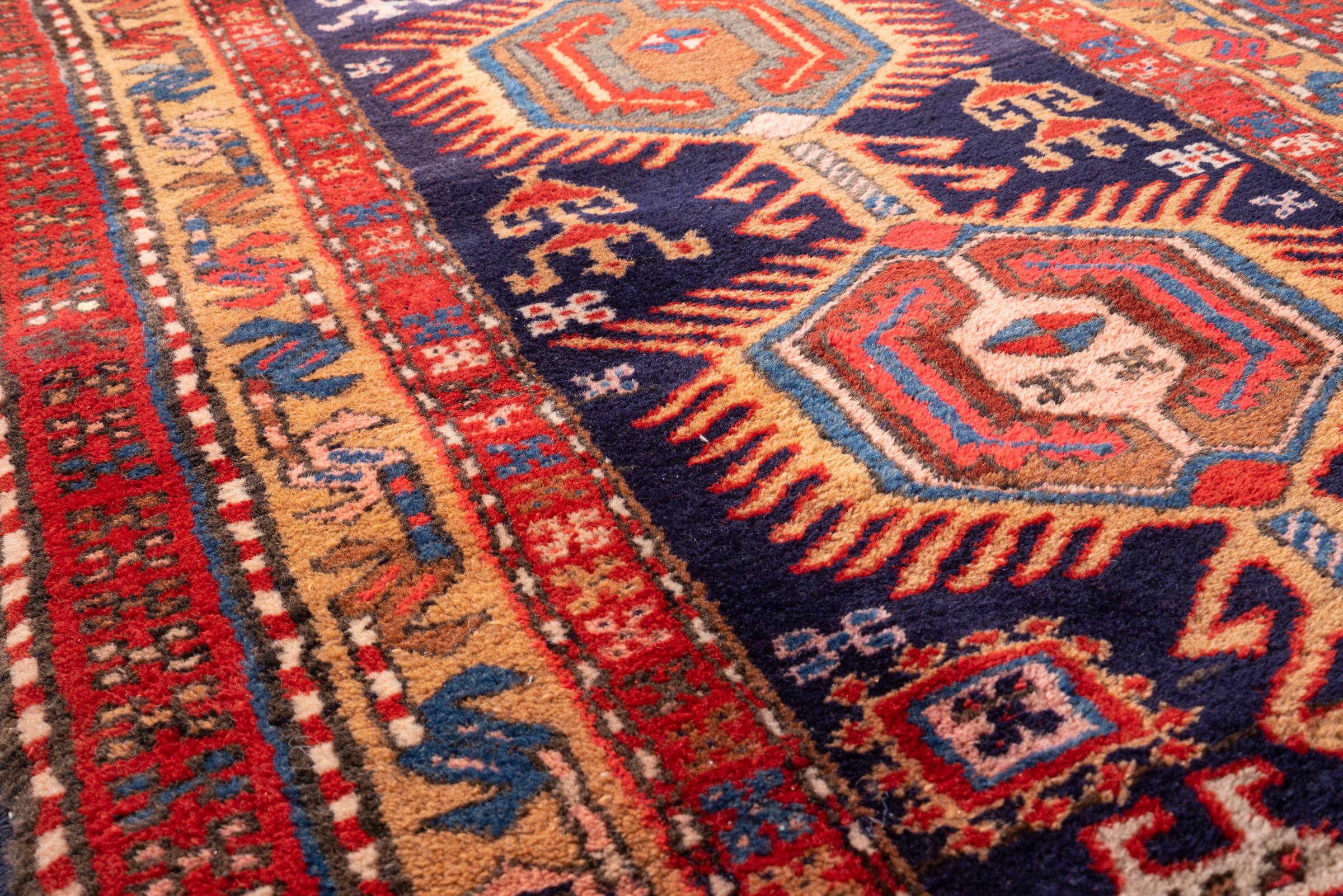 Vintage Meshkin Geometric Persian Runner Rug