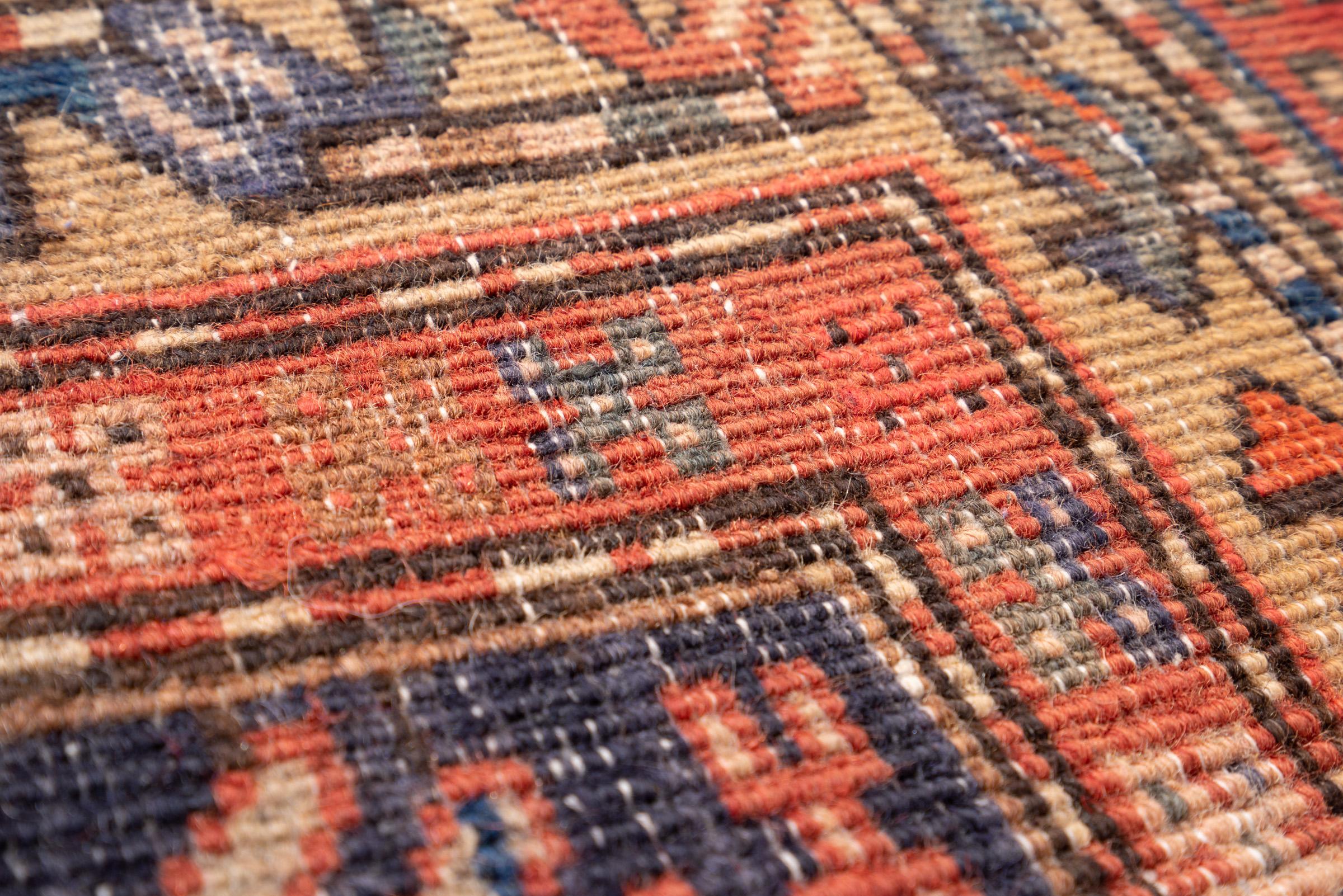 Vintage Meshkin Geometric Persian Runner Rug