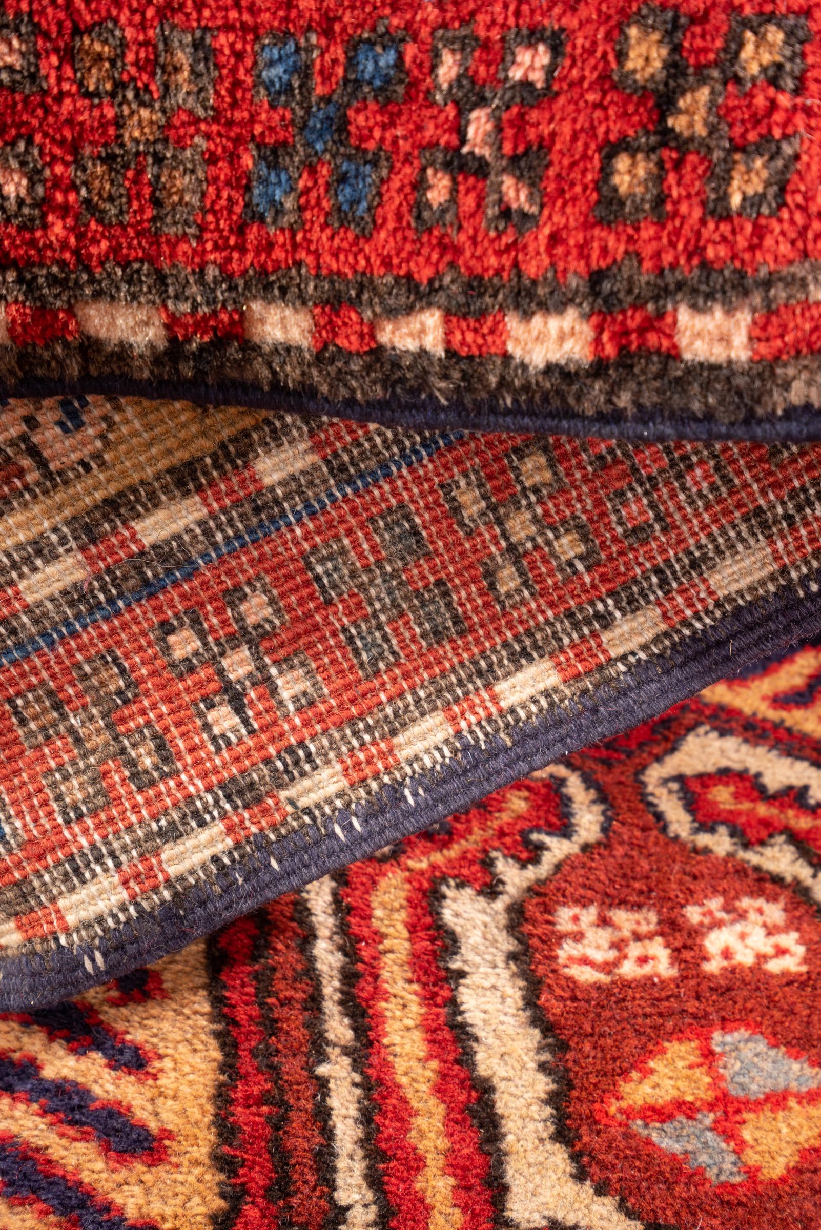 Vintage Meshkin Geometric Persian Runner Rug