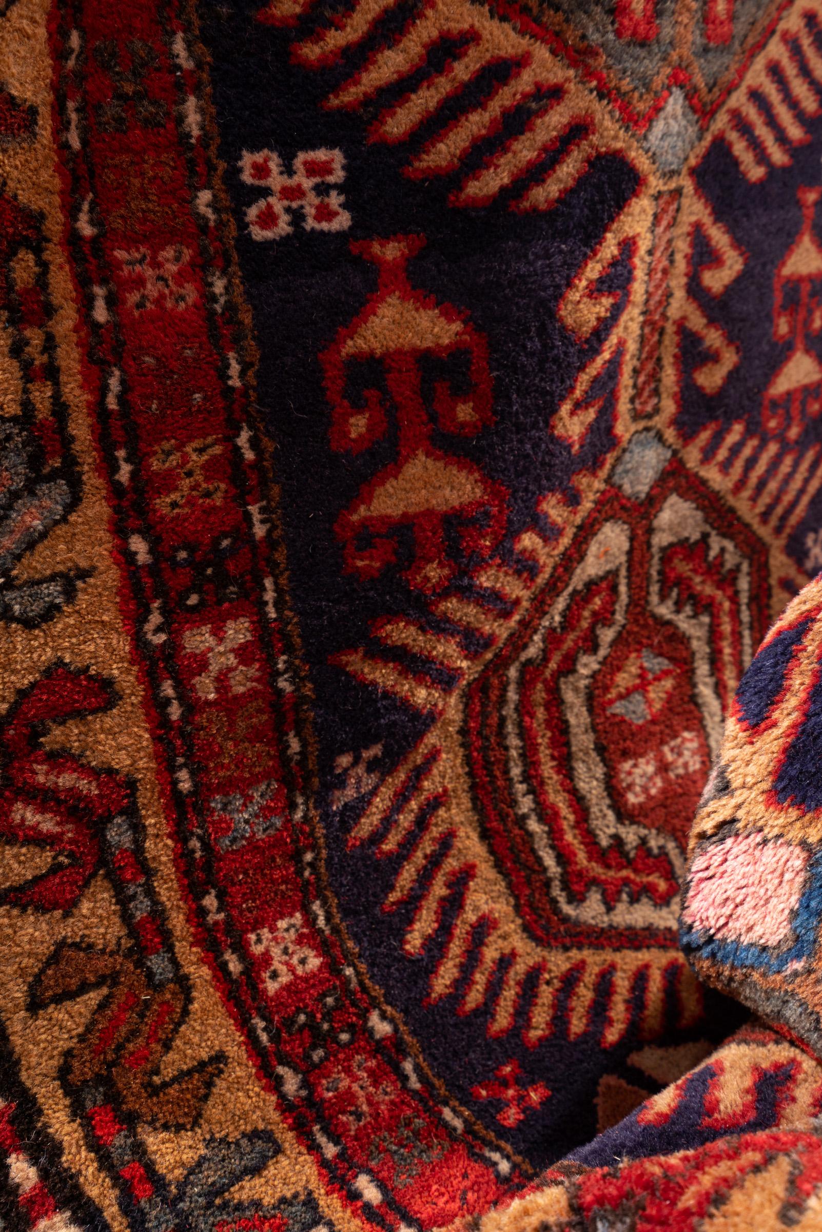 Vintage Meshkin Geometric Persian Runner Rug