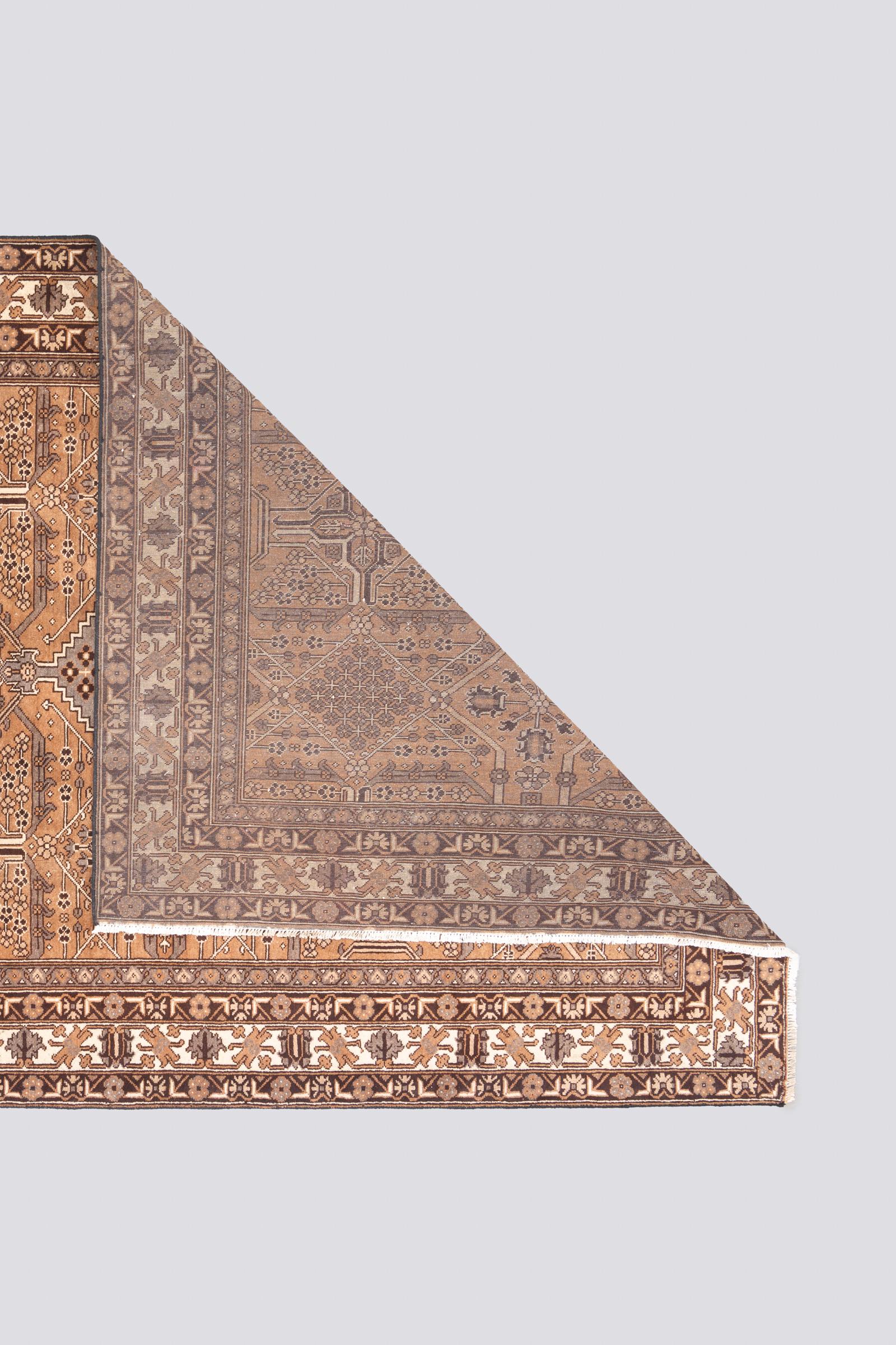Vintage Bakhtiari Self Dye Wool Geometric Persian Rug