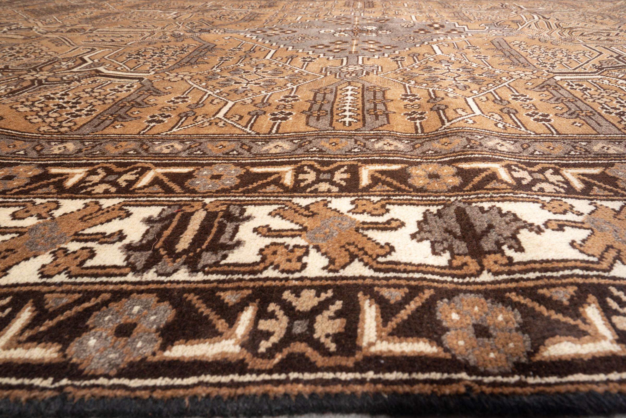 Vintage Bakhtiari Self Dye Wool Geometric Persian Rug