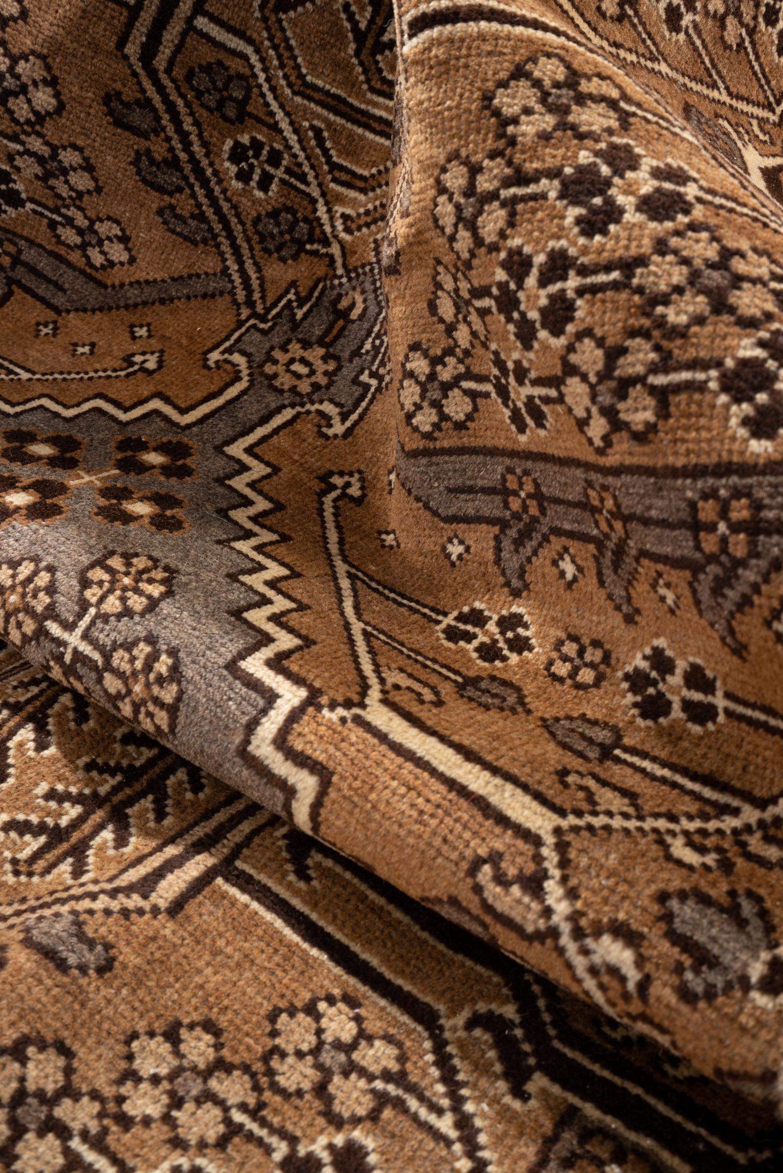 Vintage Bakhtiari Self Dye Wool Geometric Persian Rug