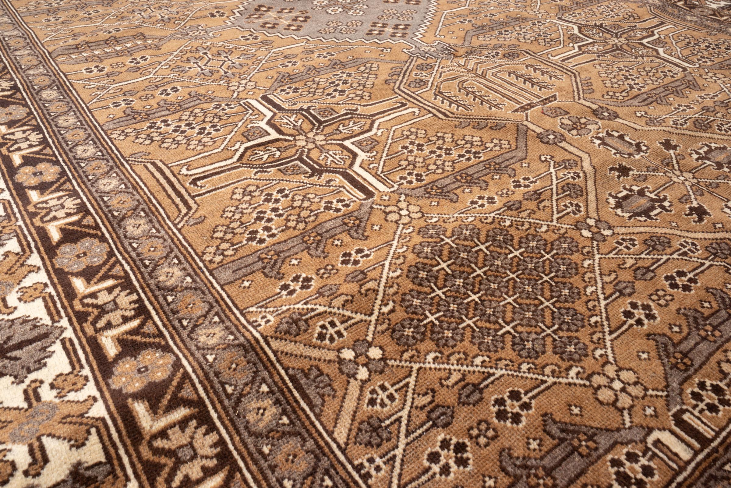 Vintage Bakhtiari Self Dye Wool Geometric Persian Rug
