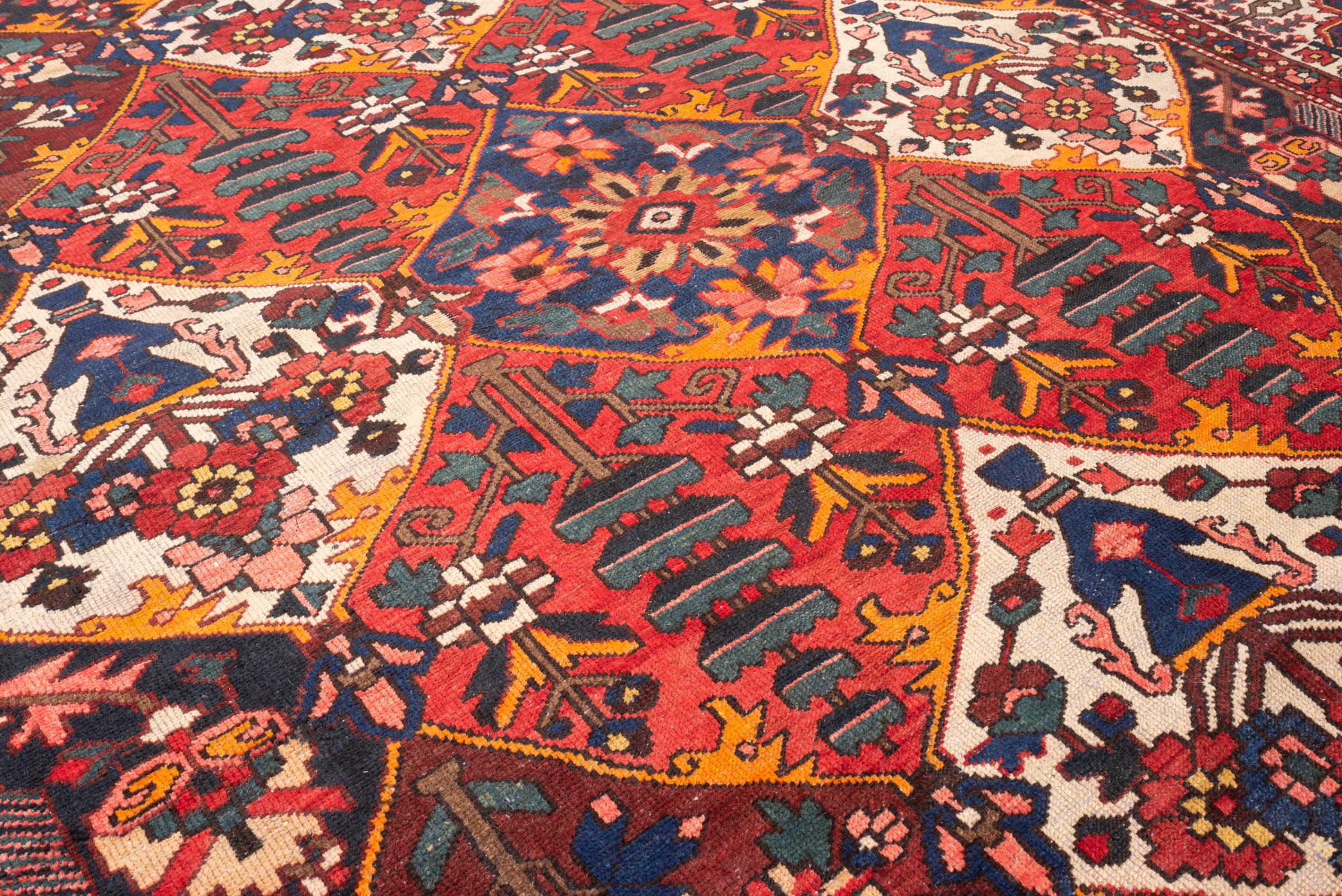 Antique Bakhtiari rare Large lattices oversized fine Persian Rug