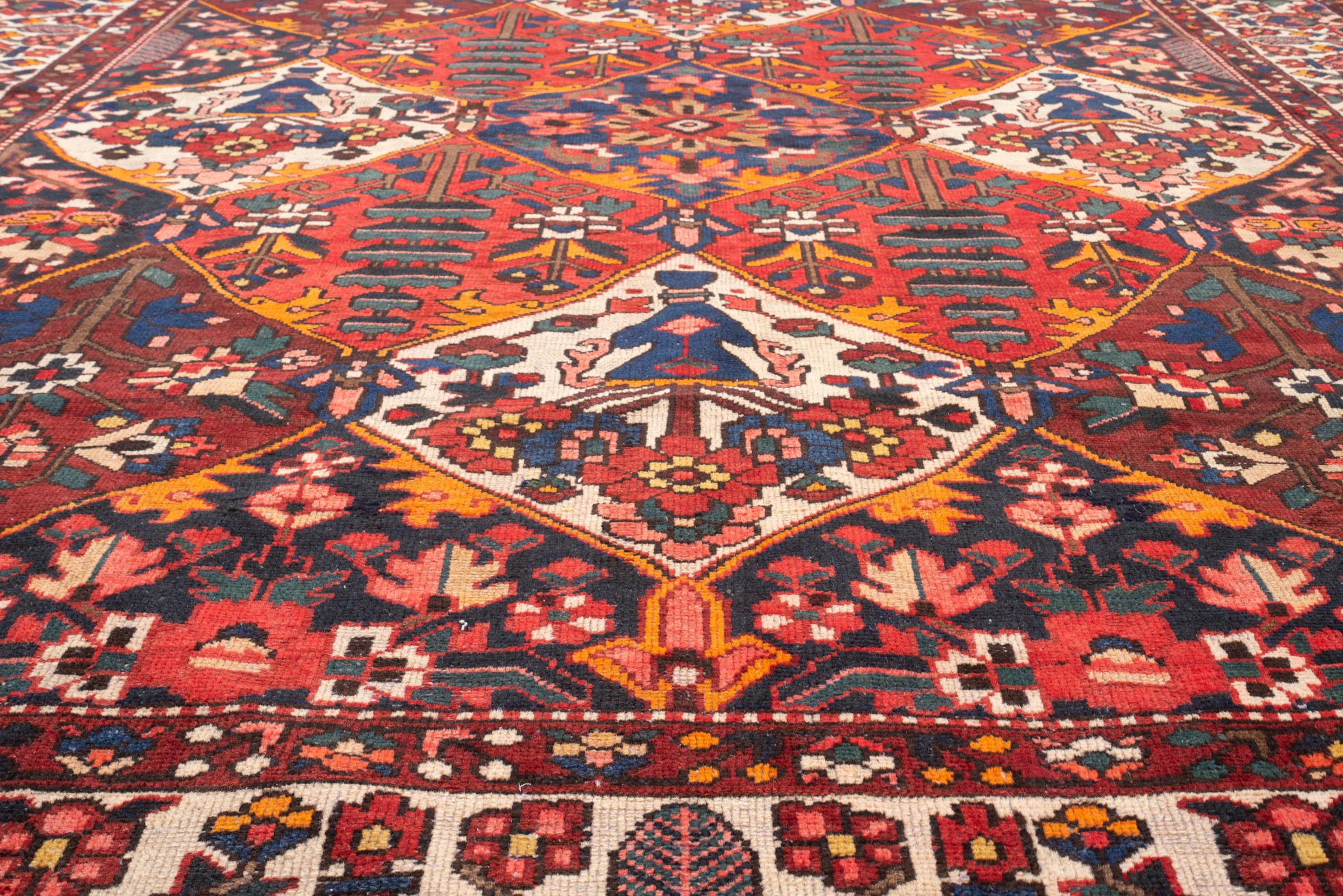 Antique Bakhtiari rare Large lattices oversized fine Persian Rug