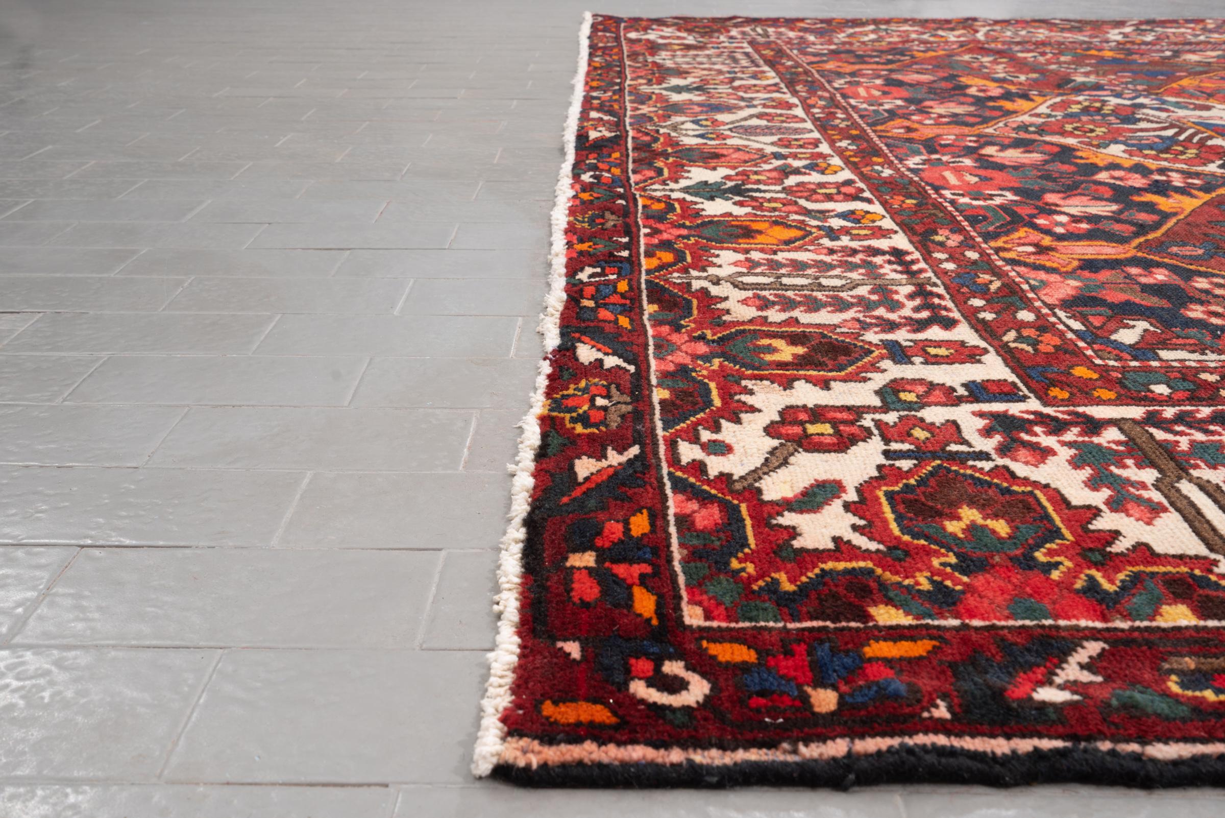 Antique Bakhtiari rare Large lattices oversized fine Persian Rug