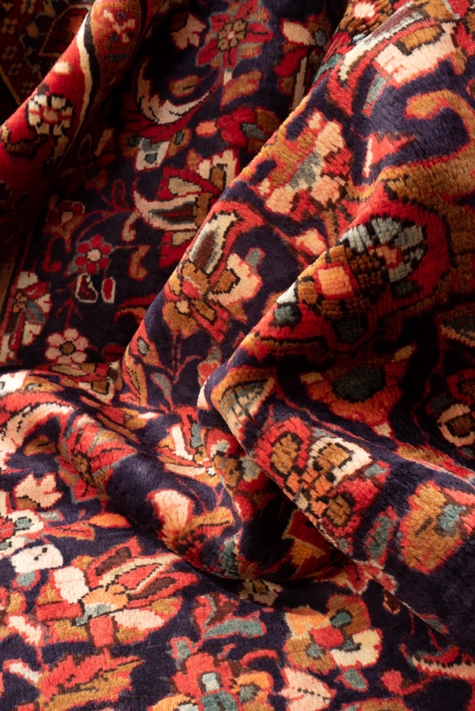 Vintage Bakhtiari Floral Toranj Persian Rug