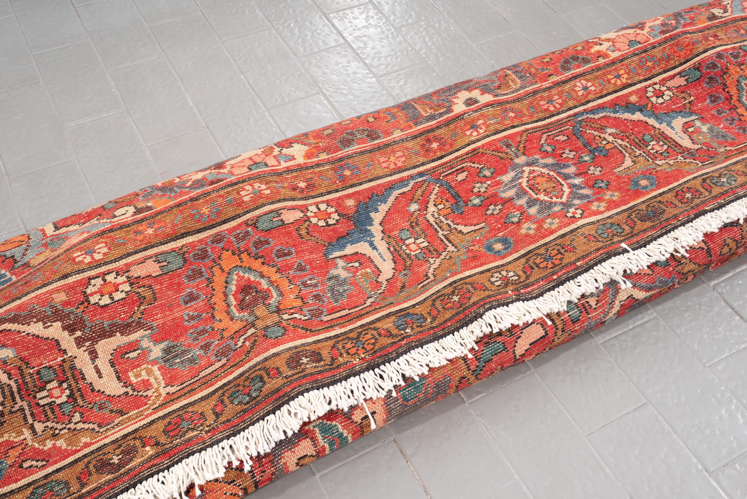 Vintage Bakhtiari Floral Toranj Persian Rug