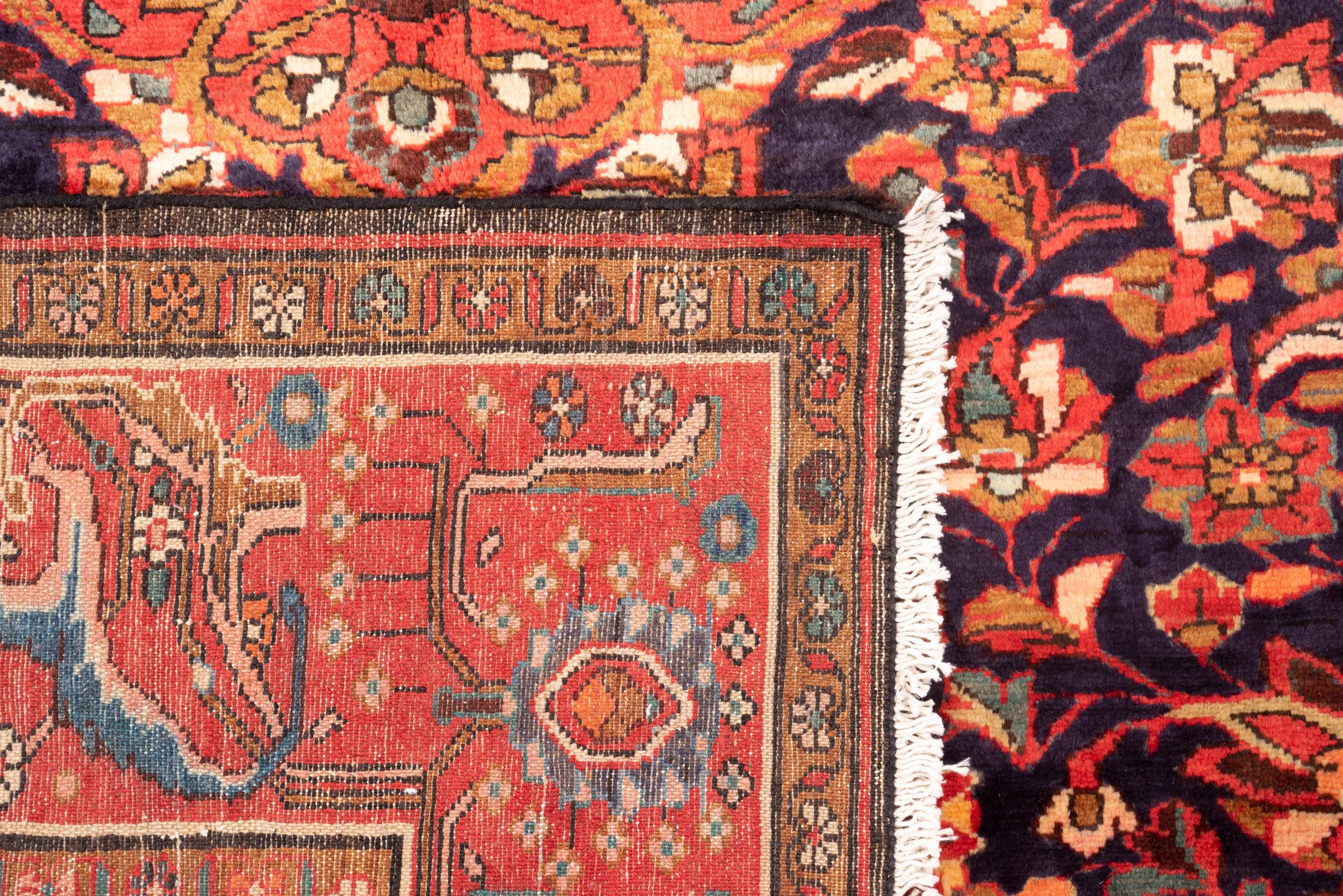 Vintage Bakhtiari Floral Toranj Persian Rug
