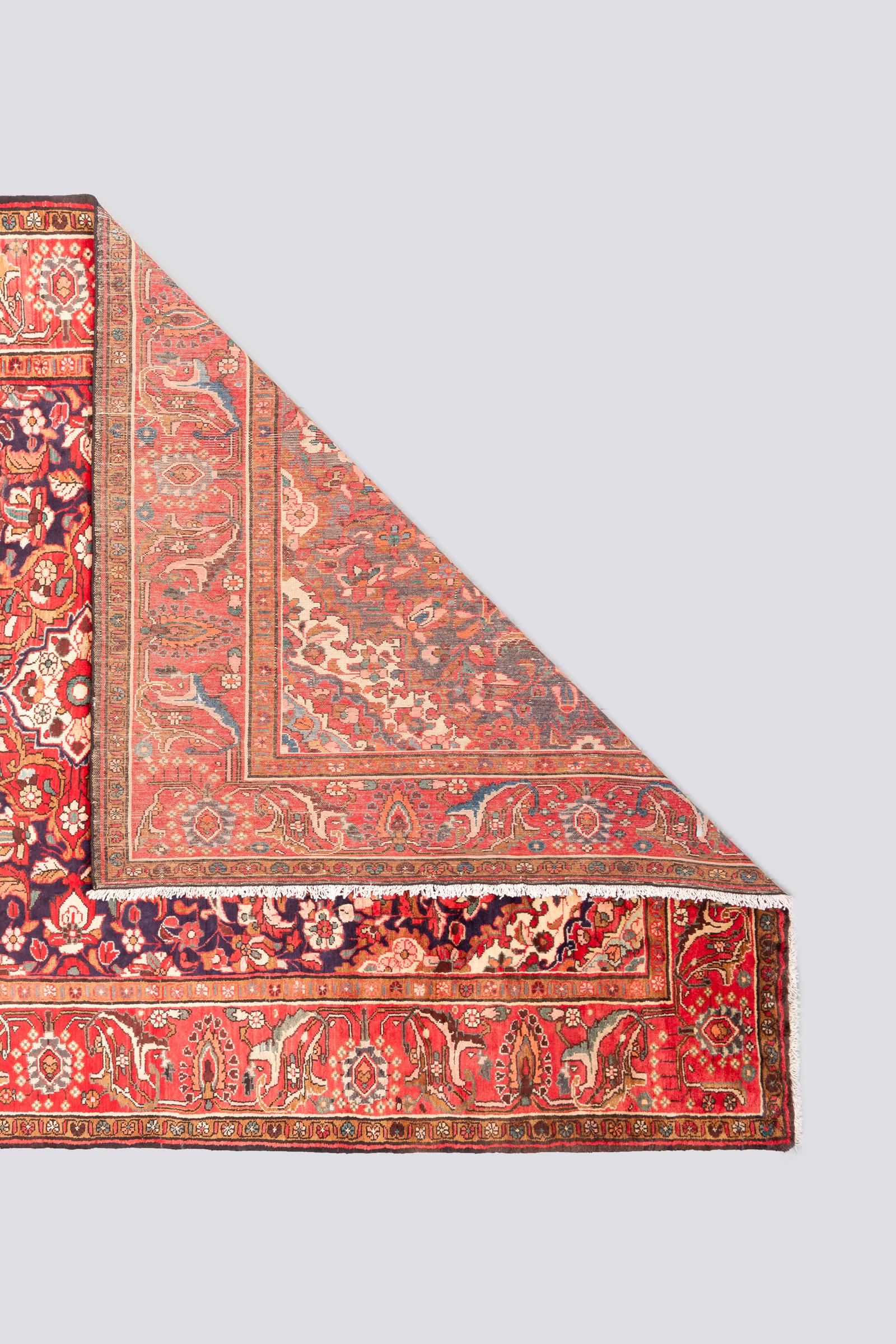 Vintage Bakhtiari Floral Toranj Persian Rug