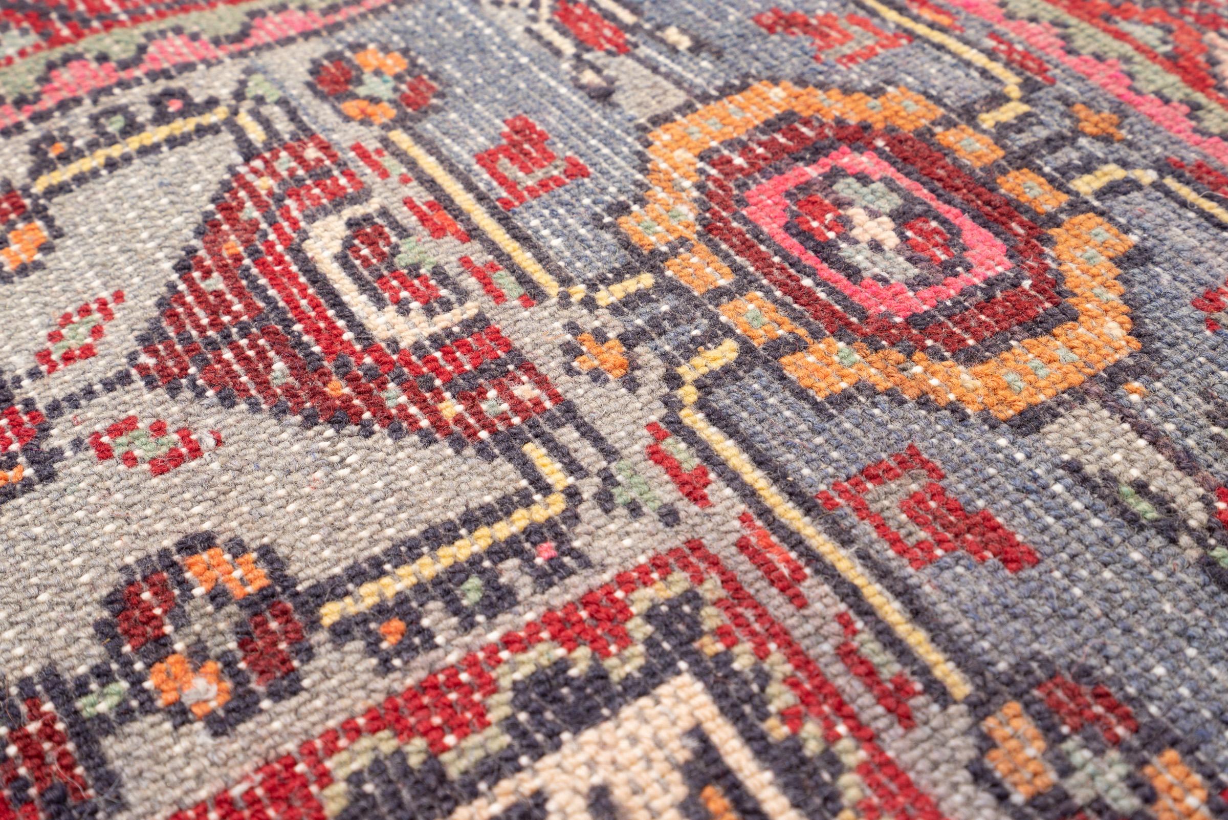Vintage Zanjan Khamse Lachak Toranj Persian Rug