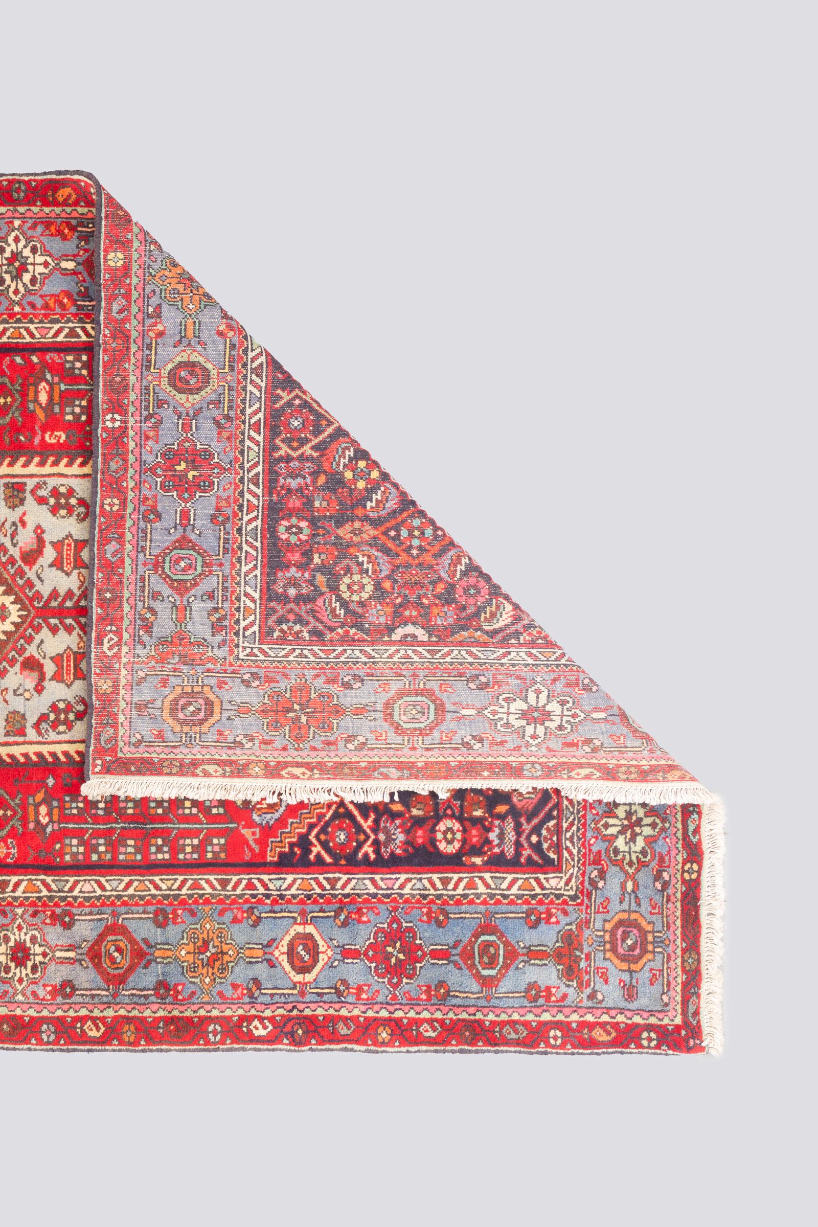 Vintage Zanjan Khamse Lachak Toranj Persian Rug 2