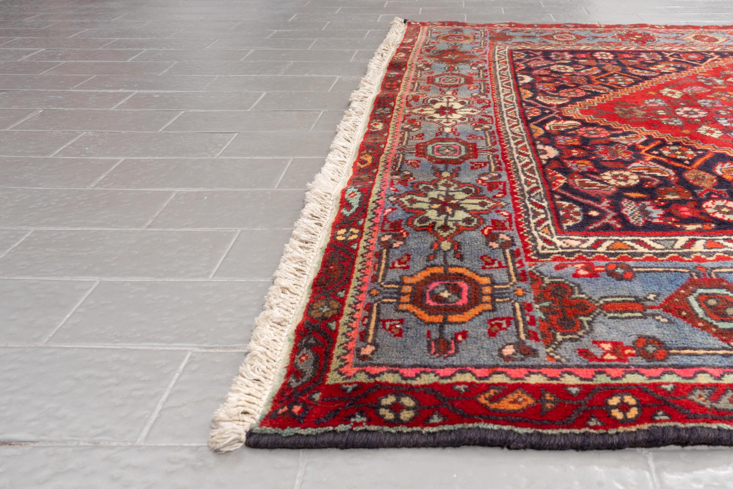 Vintage Zanjan Khamse Lachak Toranj Persian Rug 2