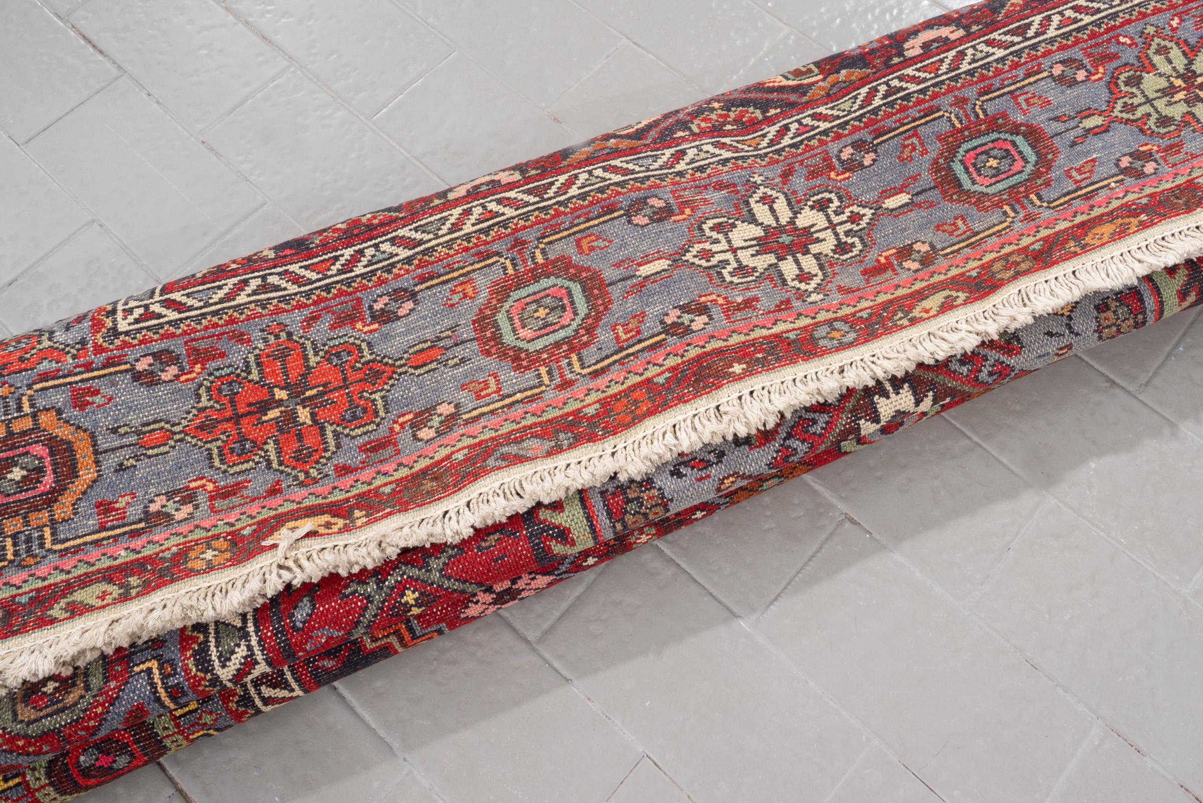 Vintage Zanjan Khamse Lachak Toranj Persian Rug 2