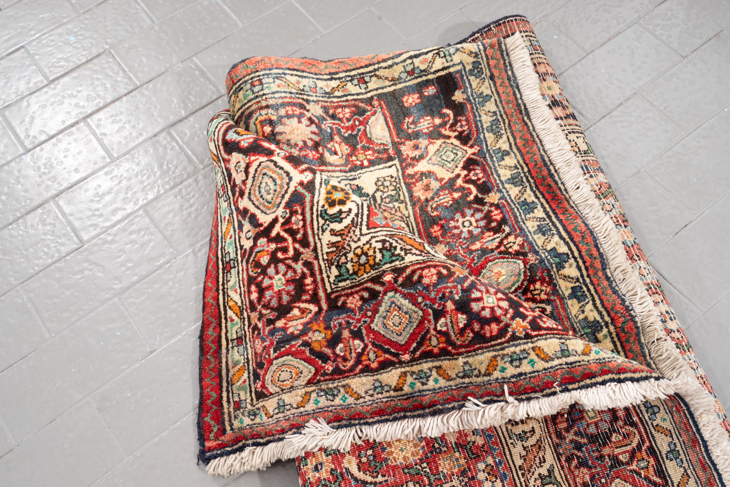 Vintage Bijar Mahi Persian Rug