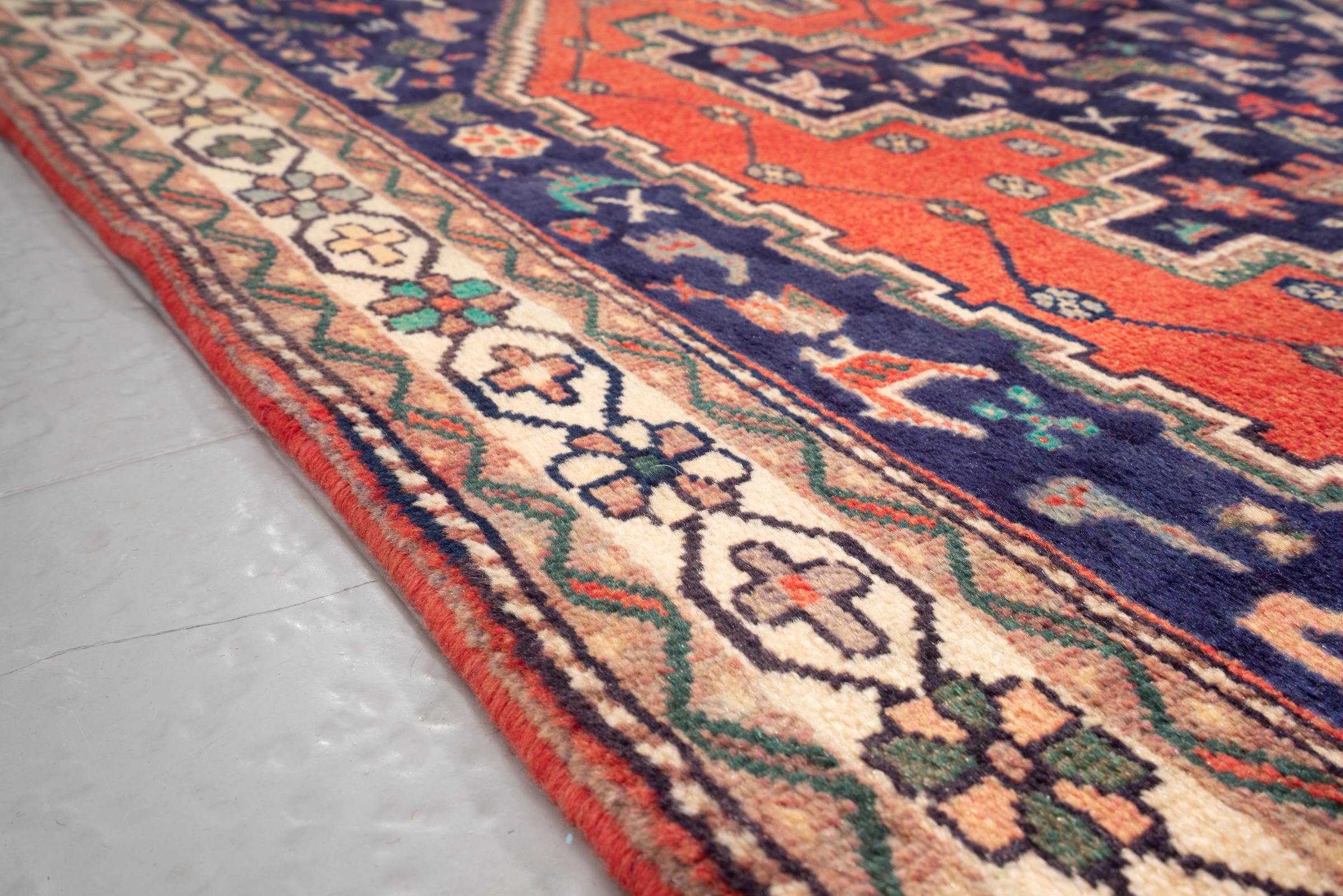 Vintage Afshar Panj Kaleh Persian Rug
