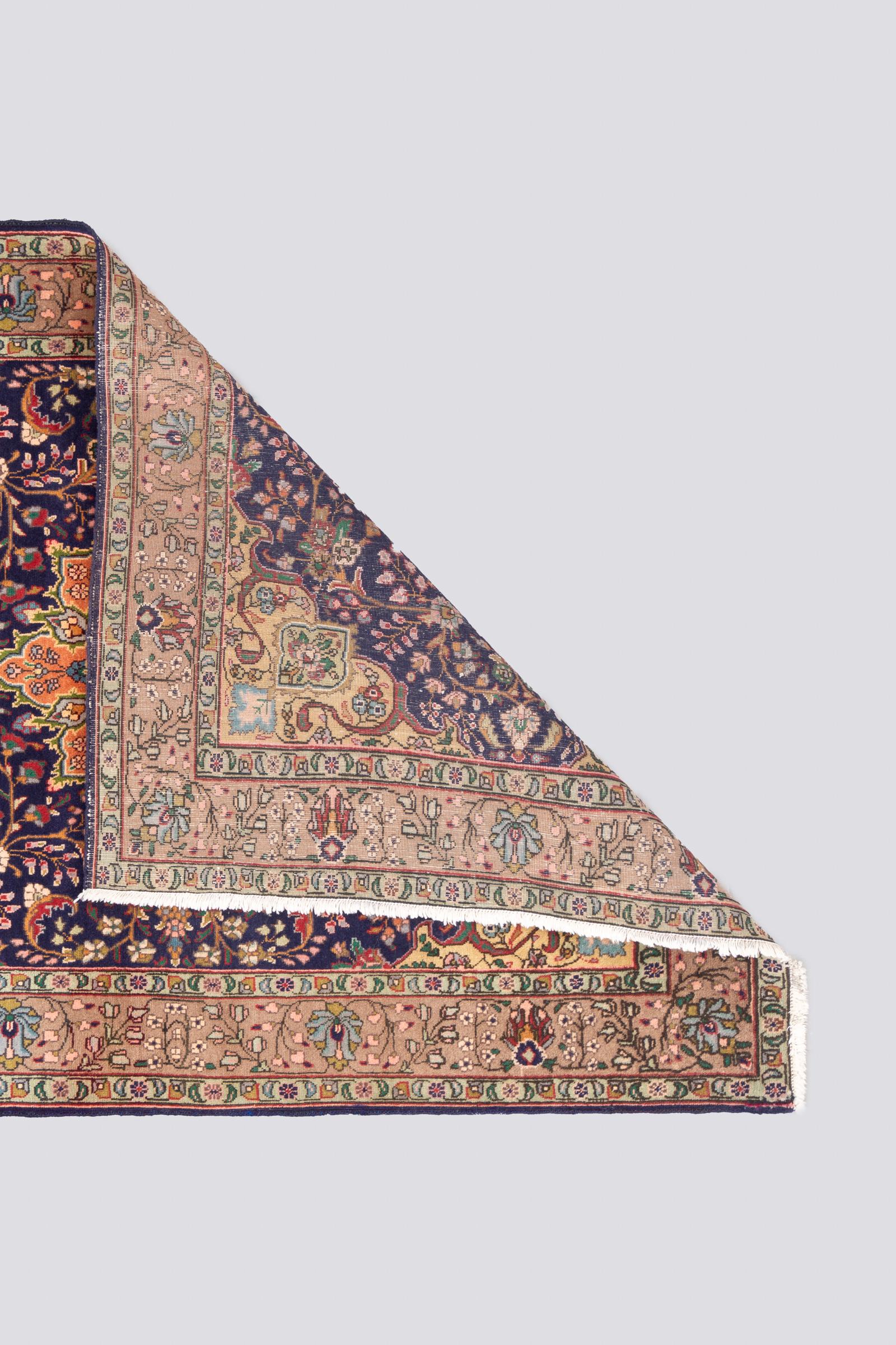 Vintage Tabriz fine Lachak Toranj Persian Rug