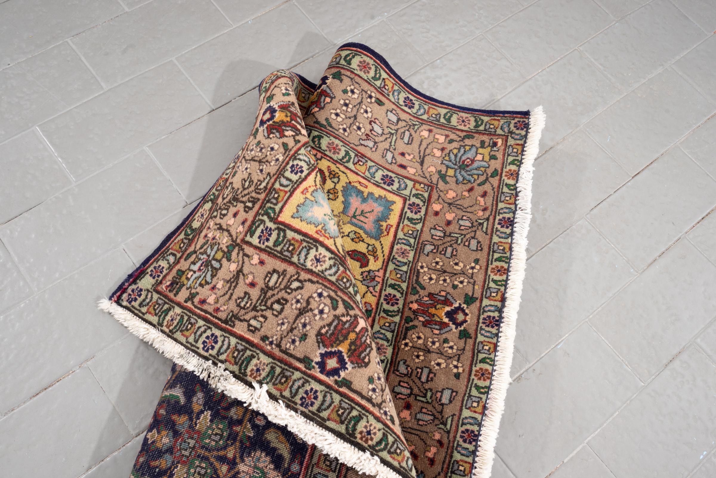Vintage Tabriz fine Lachak Toranj Persian Rug