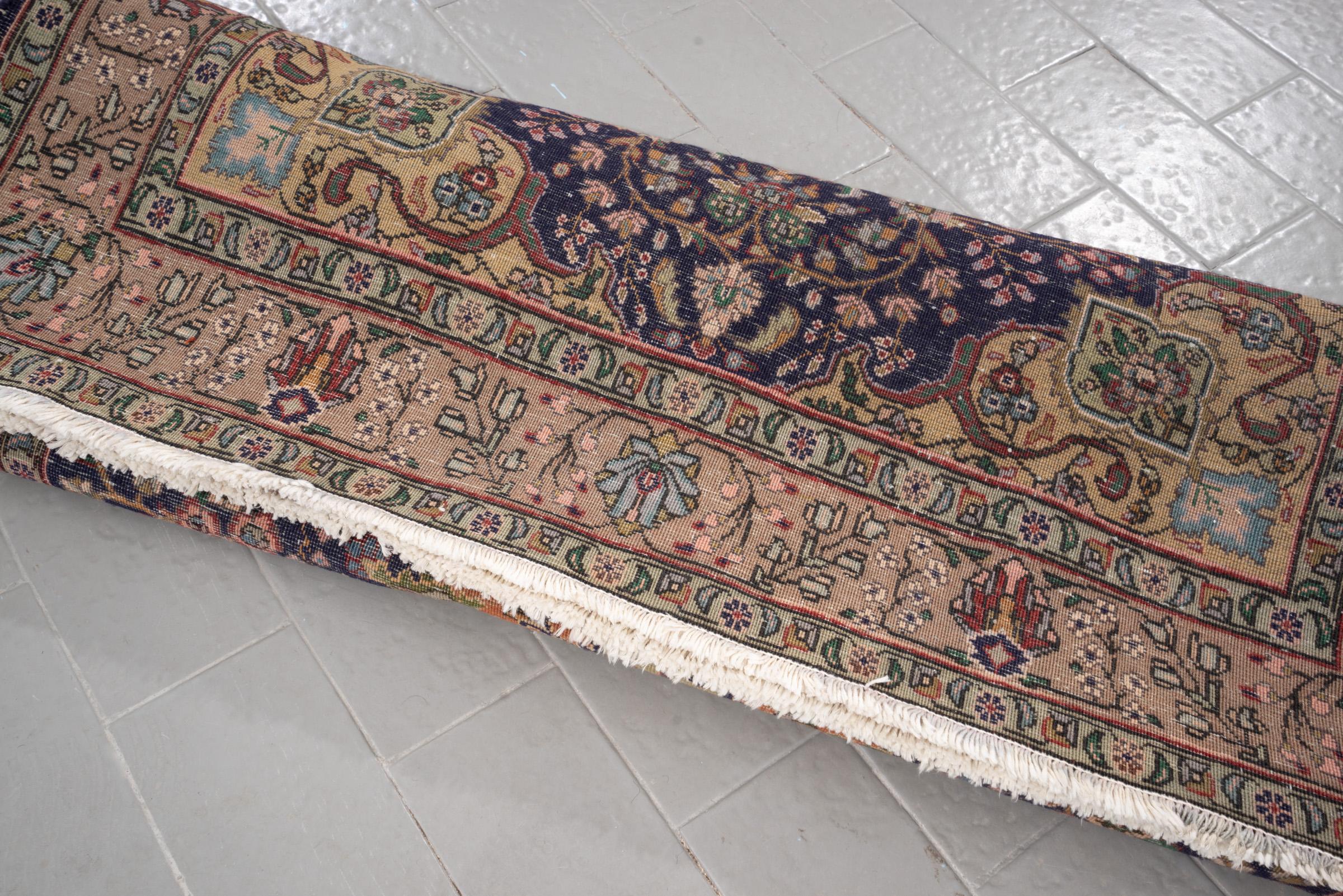 Vintage Tabriz fine Lachak Toranj Persian Rug