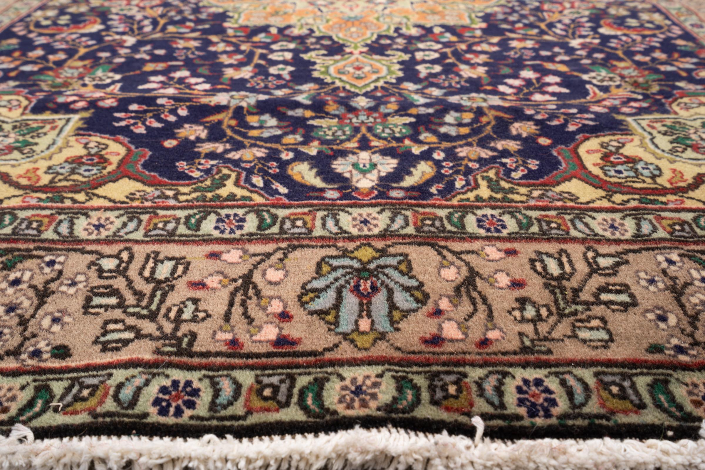 Vintage Tabriz fine Lachak Toranj Persian Rug