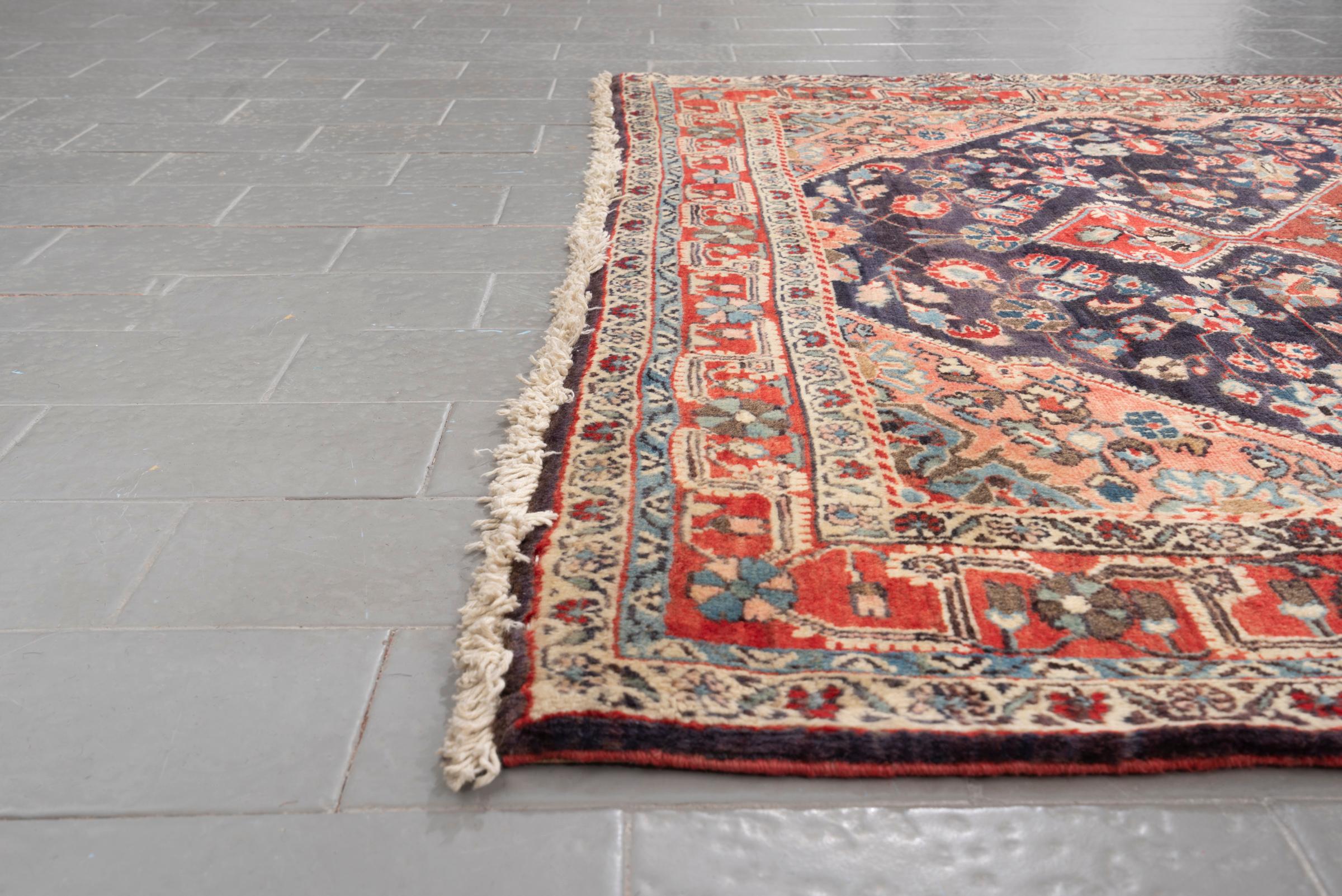 Vintage Malayer floral Lachak Toranj Persian Rug