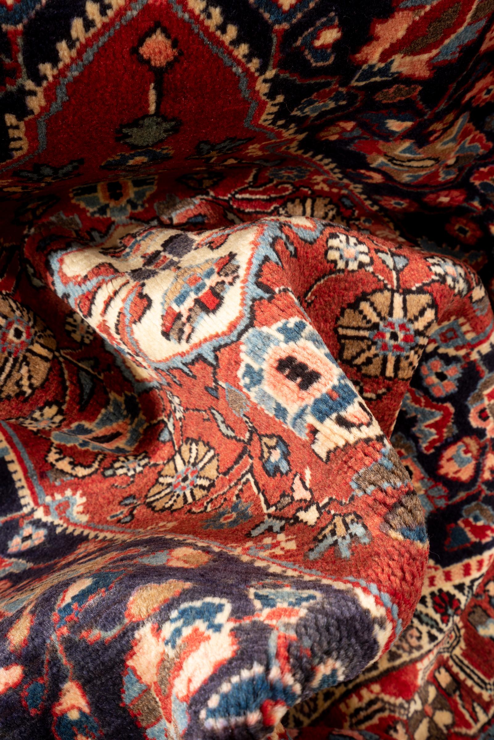 Vintage Malayer floral Lachak Toranj Persian Rug