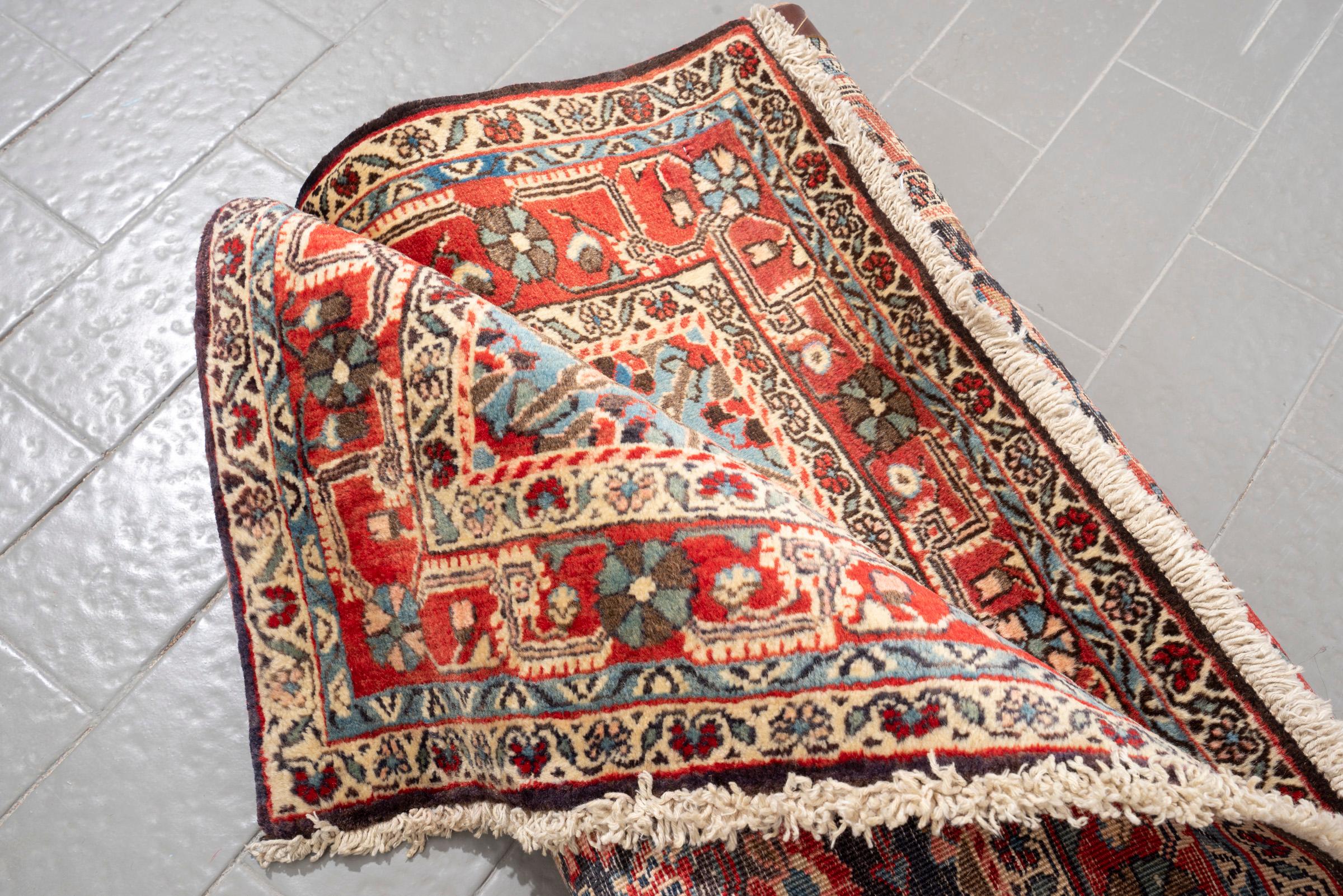 Vintage Malayer floral Lachak Toranj Persian Rug