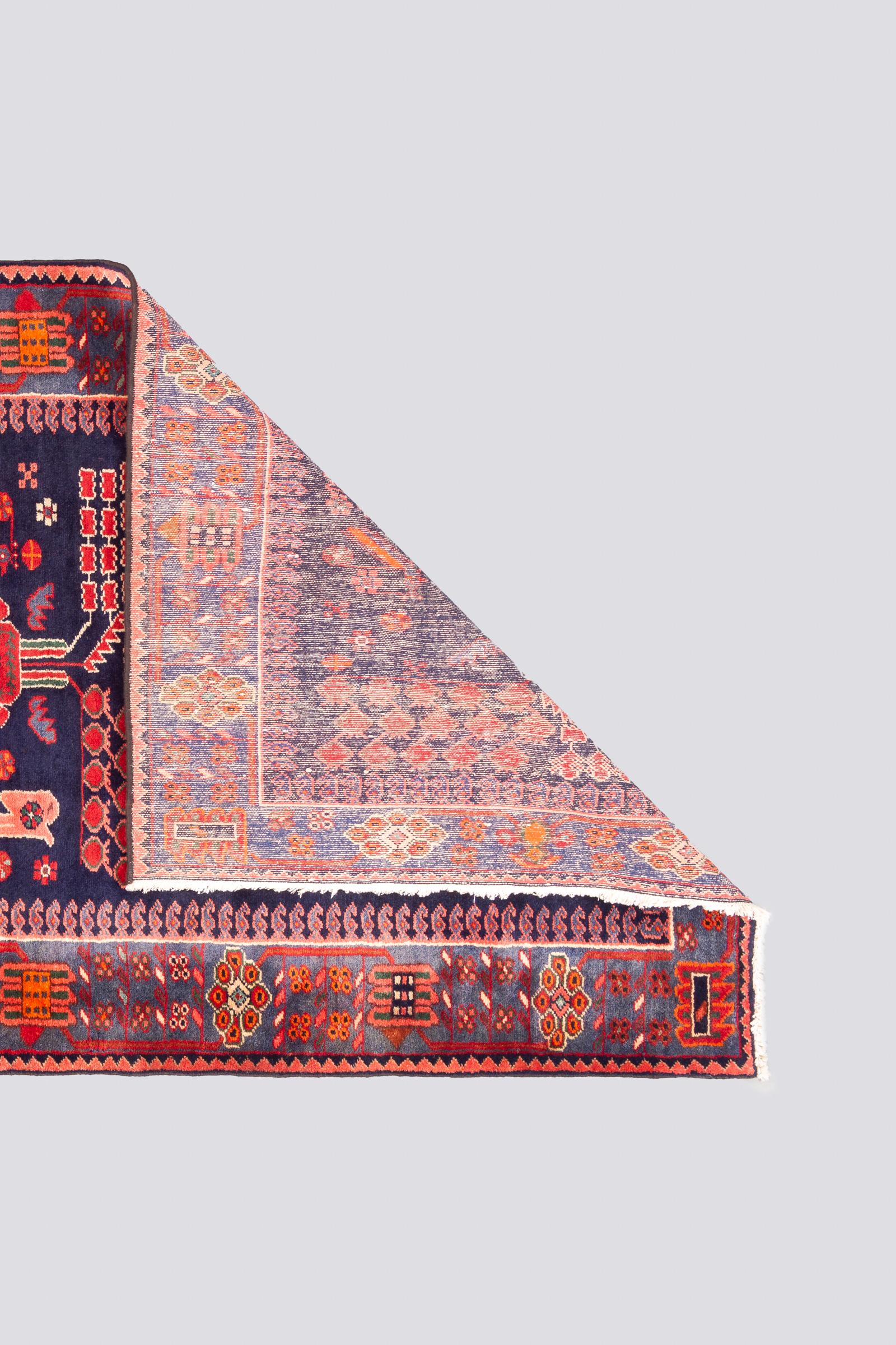 Vintage Saveh birds Persian Runner Rug