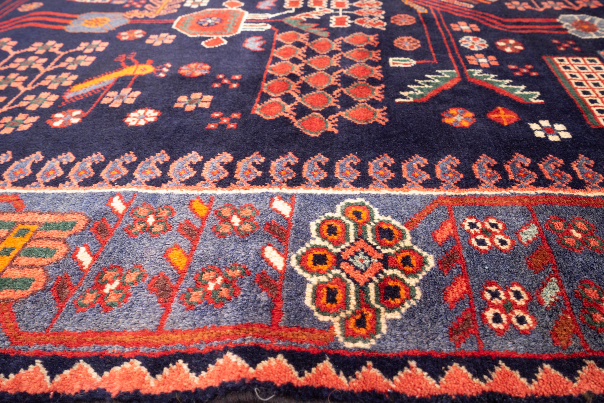 Vintage Saveh birds Persian Runner Rug