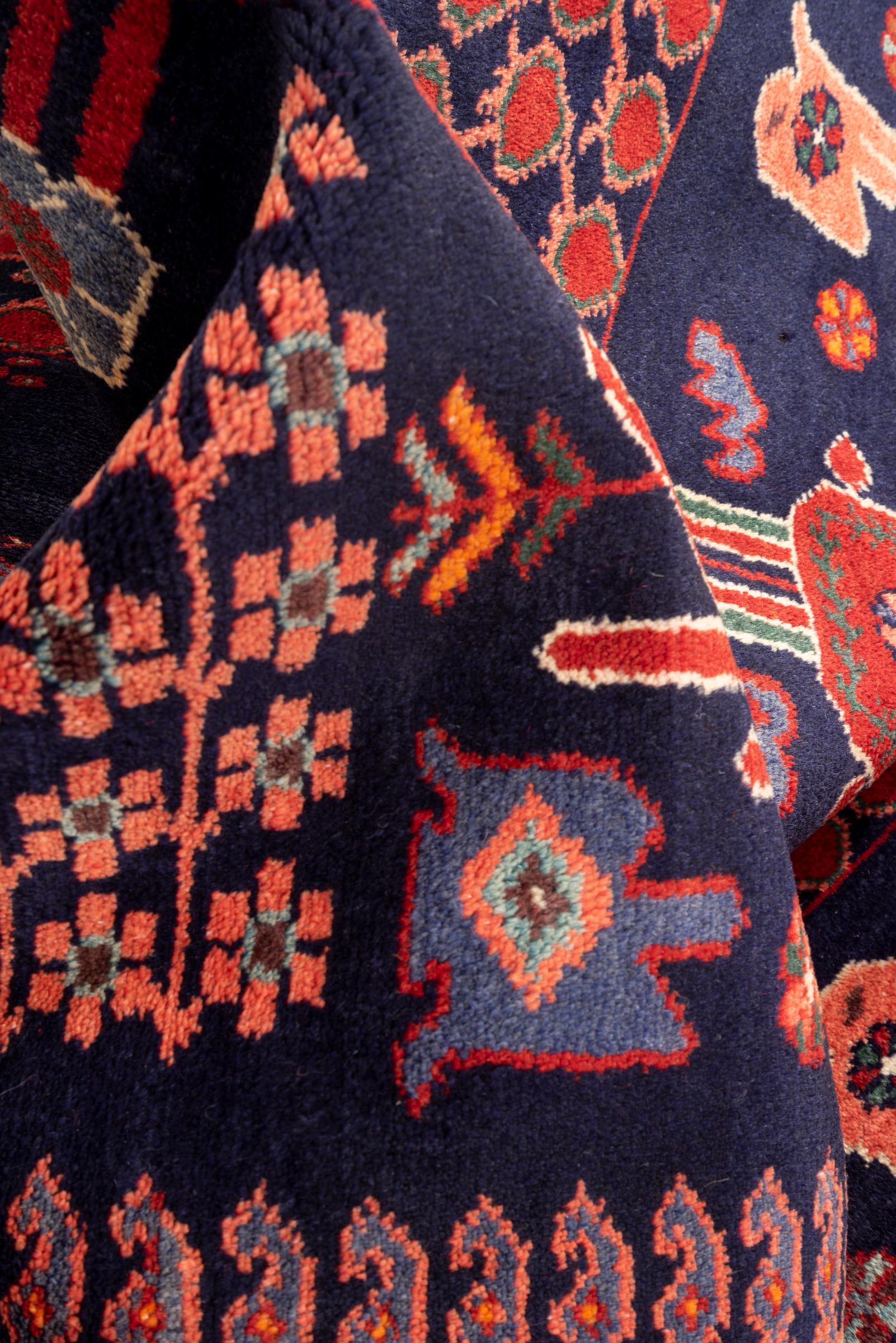 Vintage Saveh birds Persian Runner Rug
