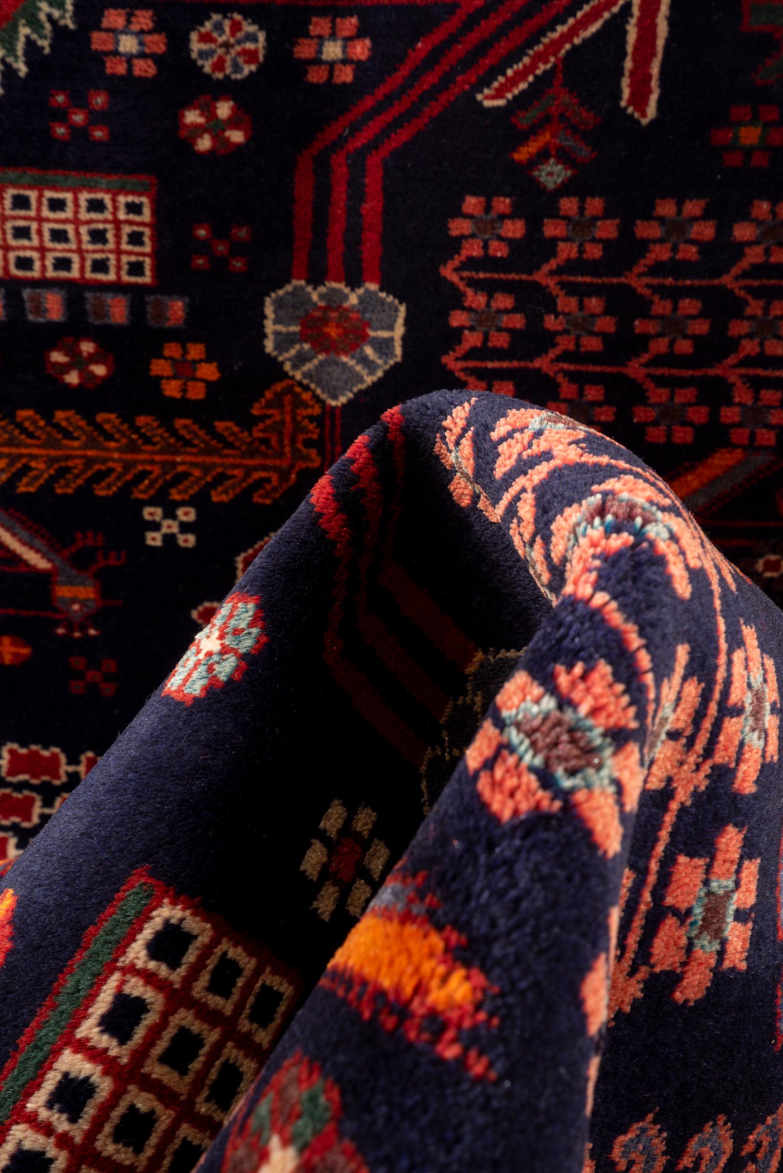 Vintage Saveh birds Persian Runner Rug