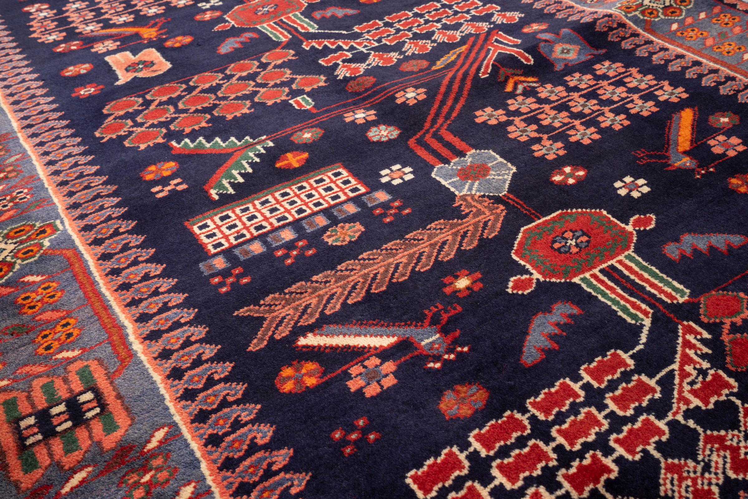 Vintage Saveh birds Persian Runner Rug