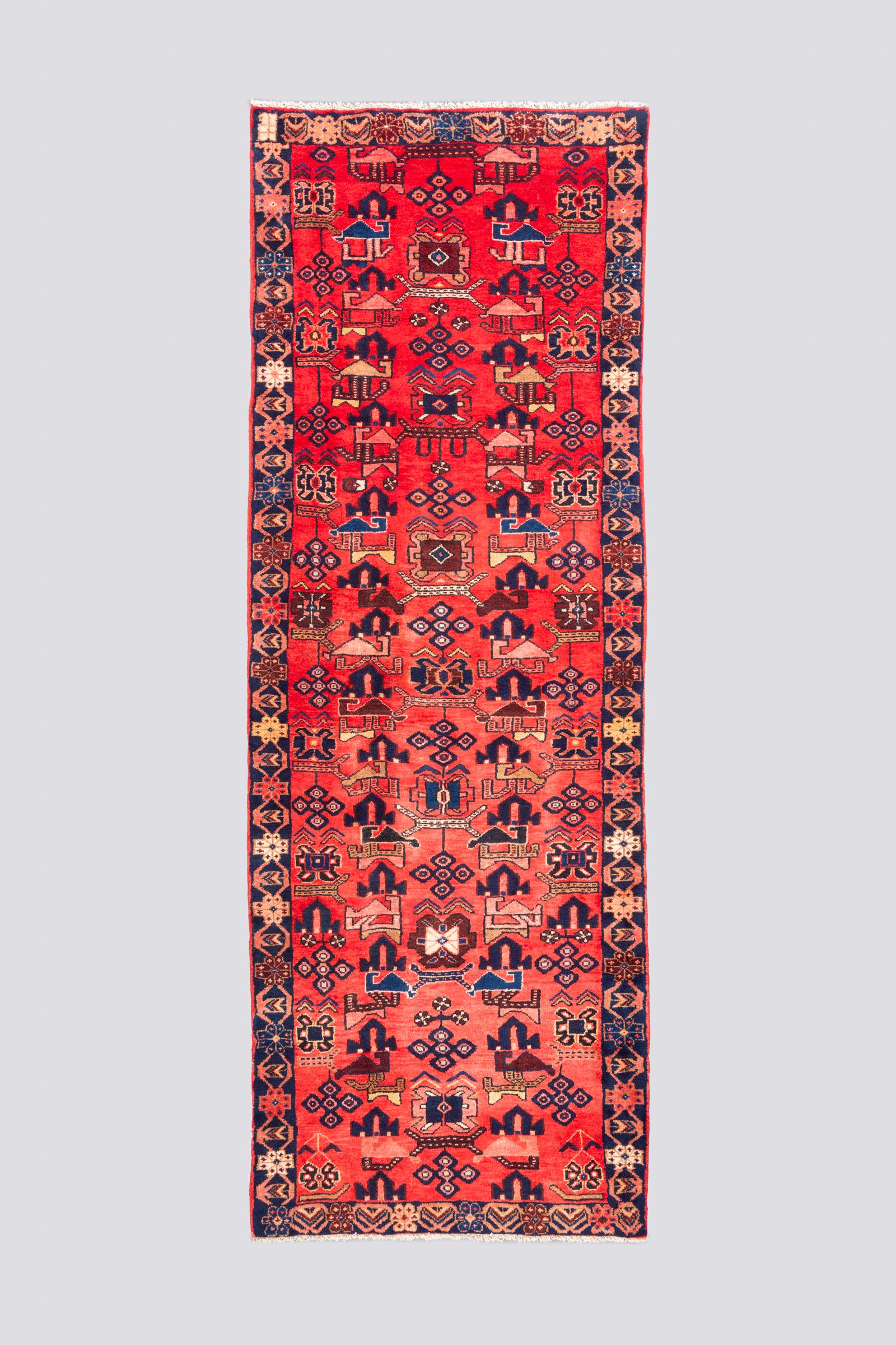 Vintage Saveh Geometric Abrash Carpet Runner 3.4SQM