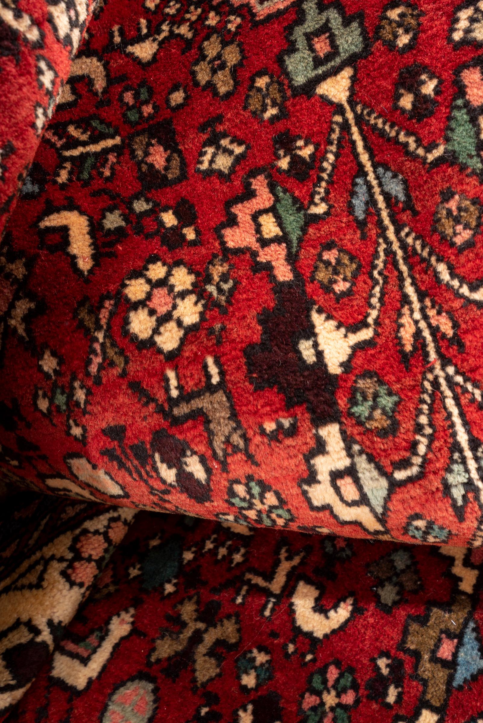 Vintage Abade Qashqai Se Toranj Persian Runner Rug