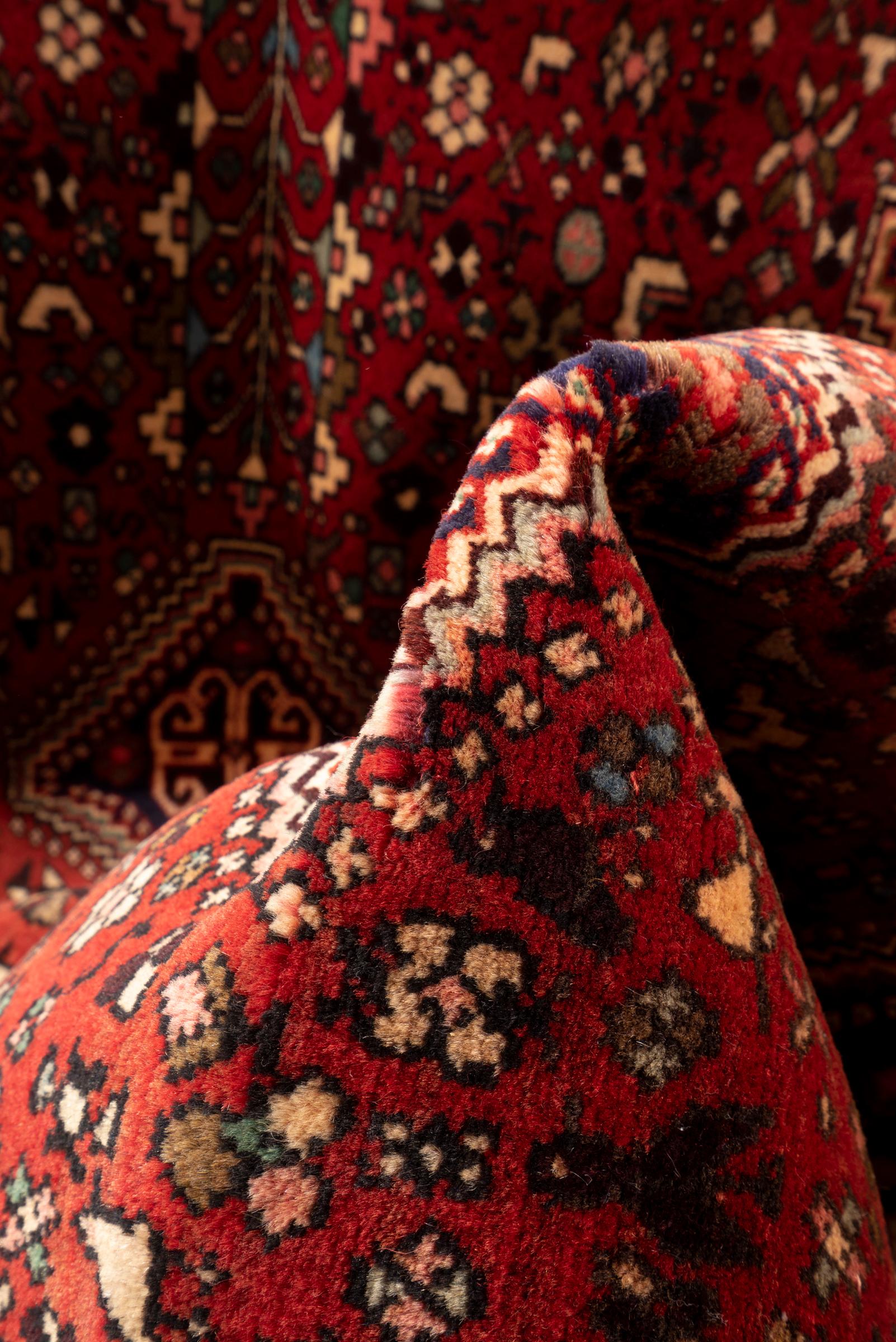 Vintage Abade Qashqai Se Toranj Persian Runner Rug