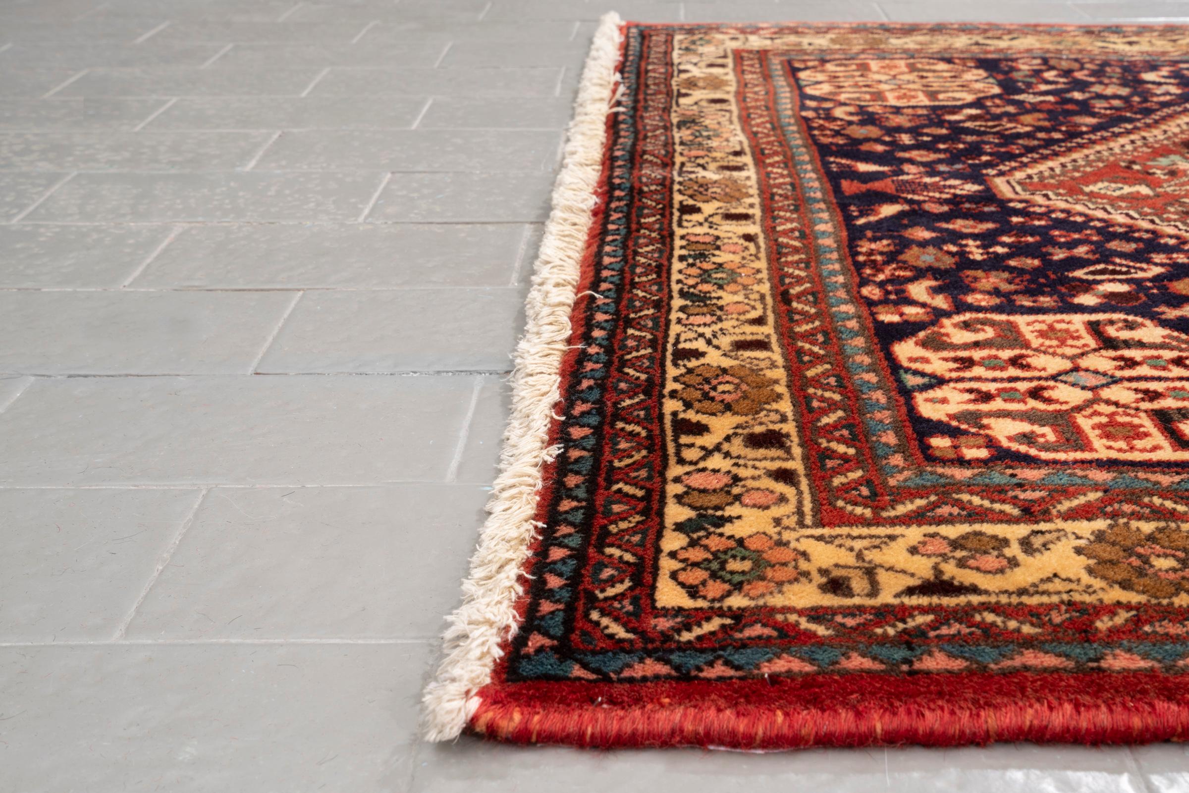 Vintage Abade Qashqai Se Toranj Persian Runner Rug