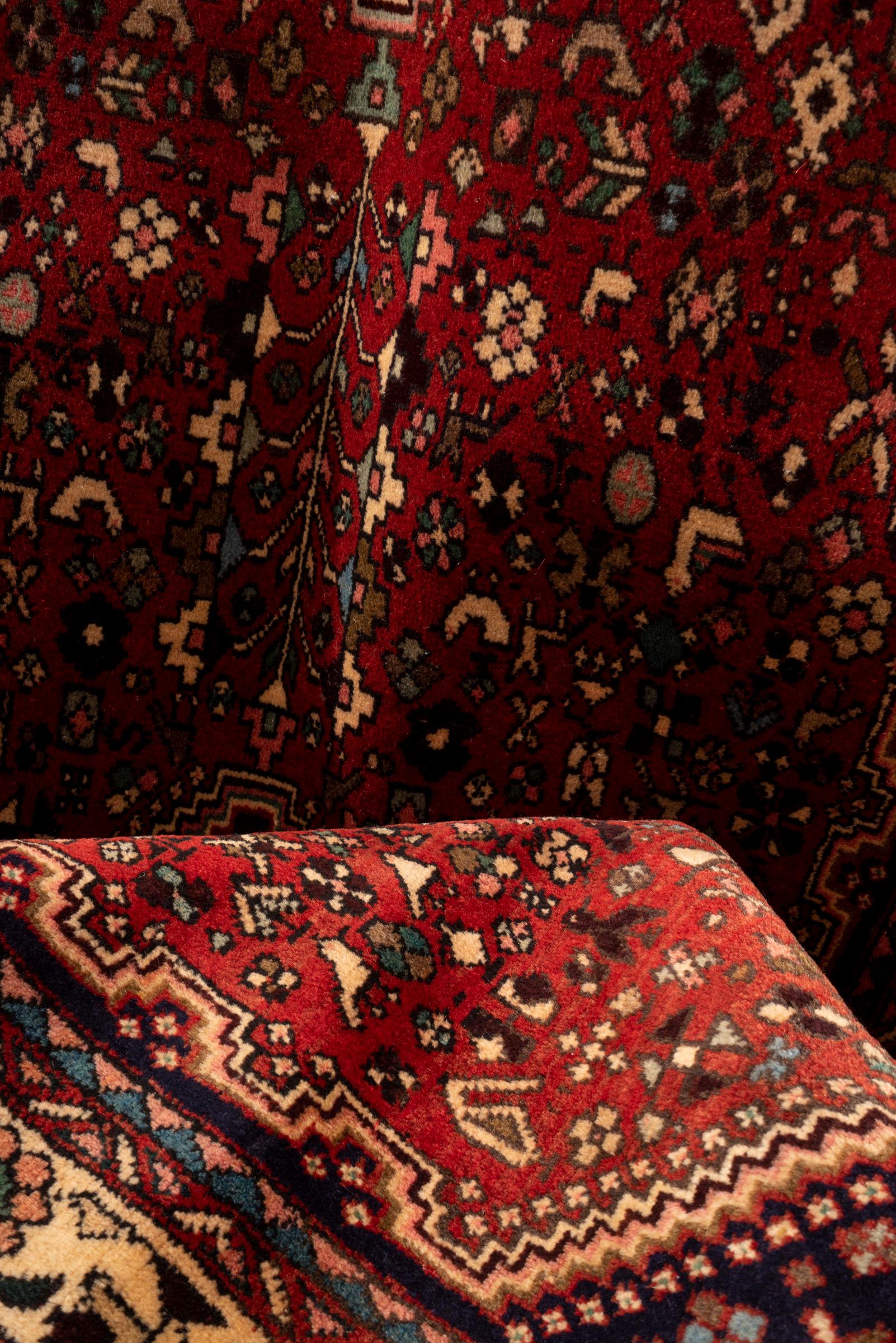 Vintage Abade Qashqai Se Toranj Persian Runner Rug