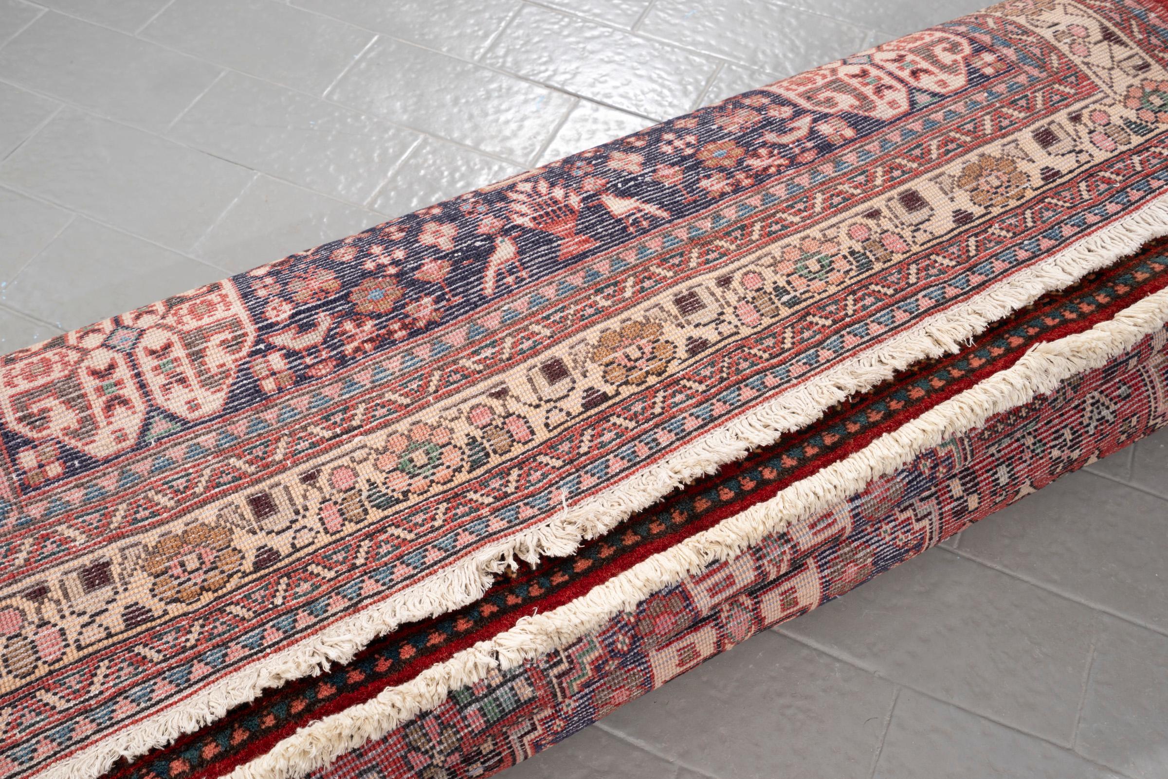 Vintage Abade Qashqai Se Toranj Persian Runner Rug