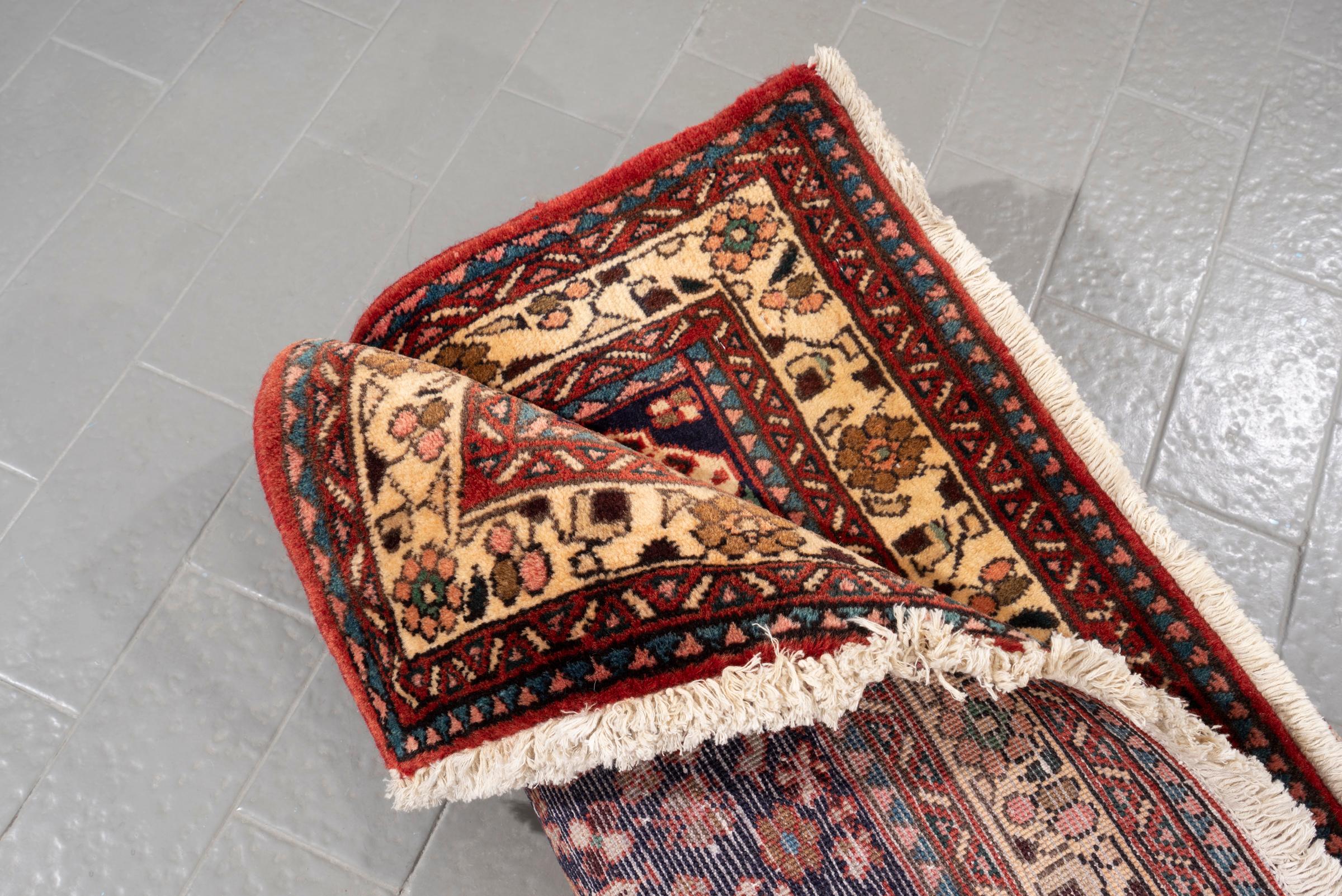 Vintage Abade Qashqai Se Toranj Persian Runner Rug