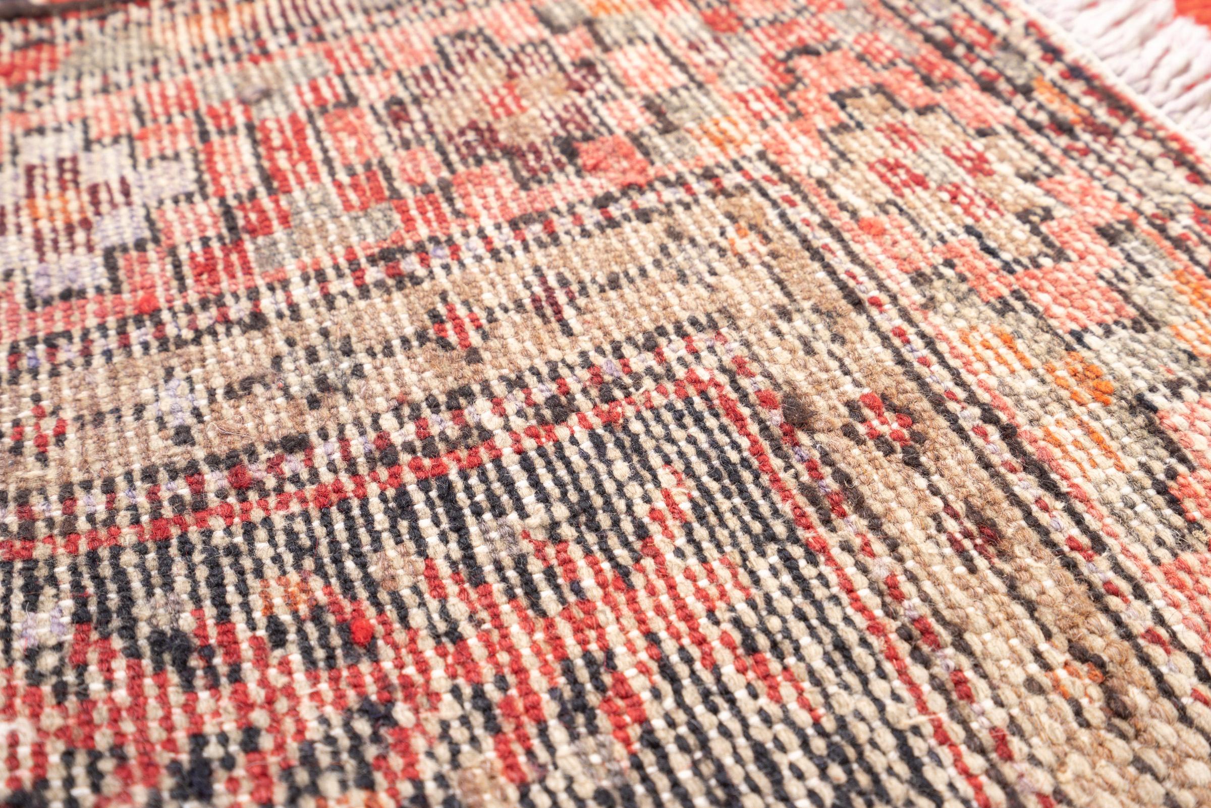 Vintage Khamse Zanjan Se Toranj Persian Runner Rug