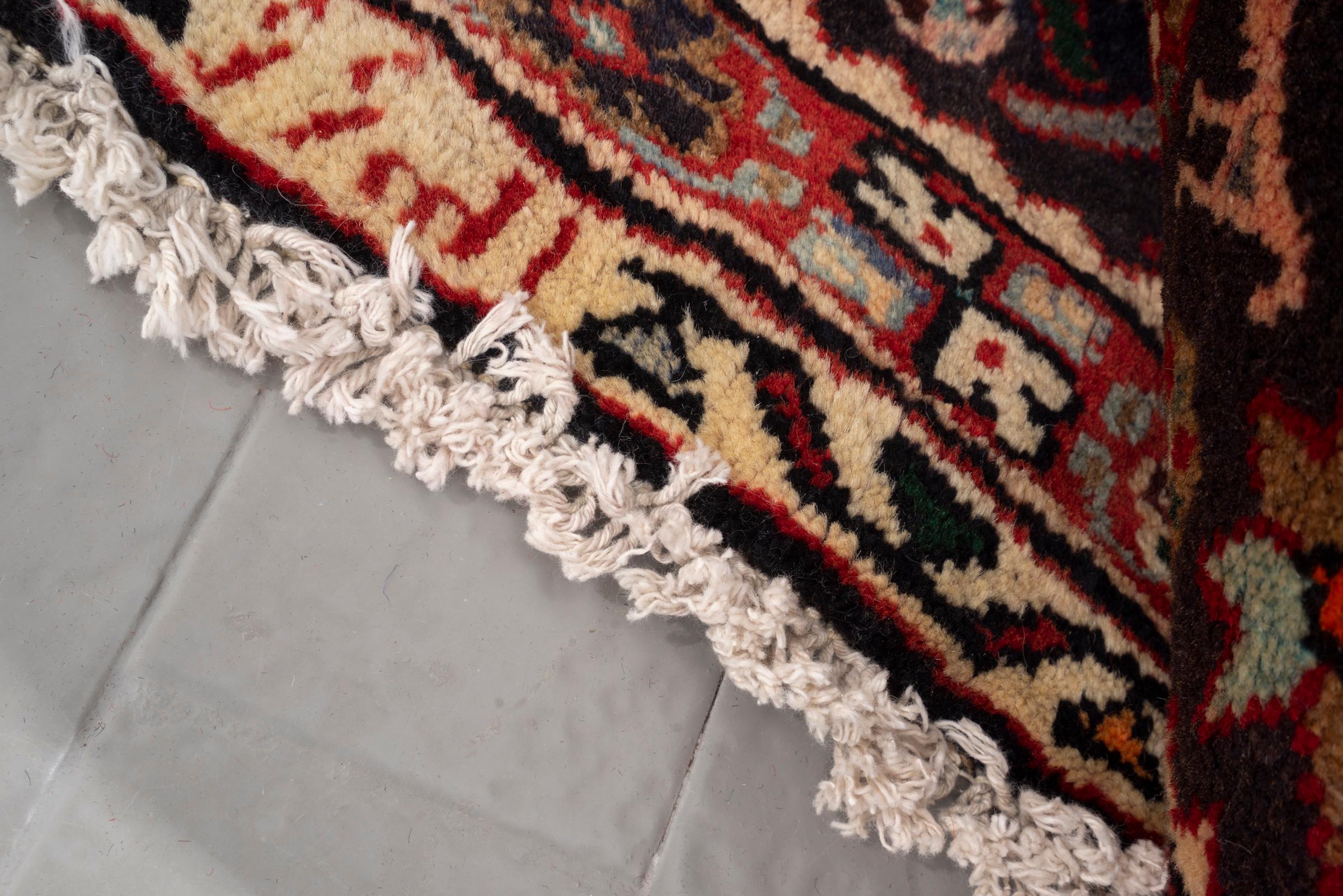 Vintage Khamse Zanjan Flora Persian Runner Rug