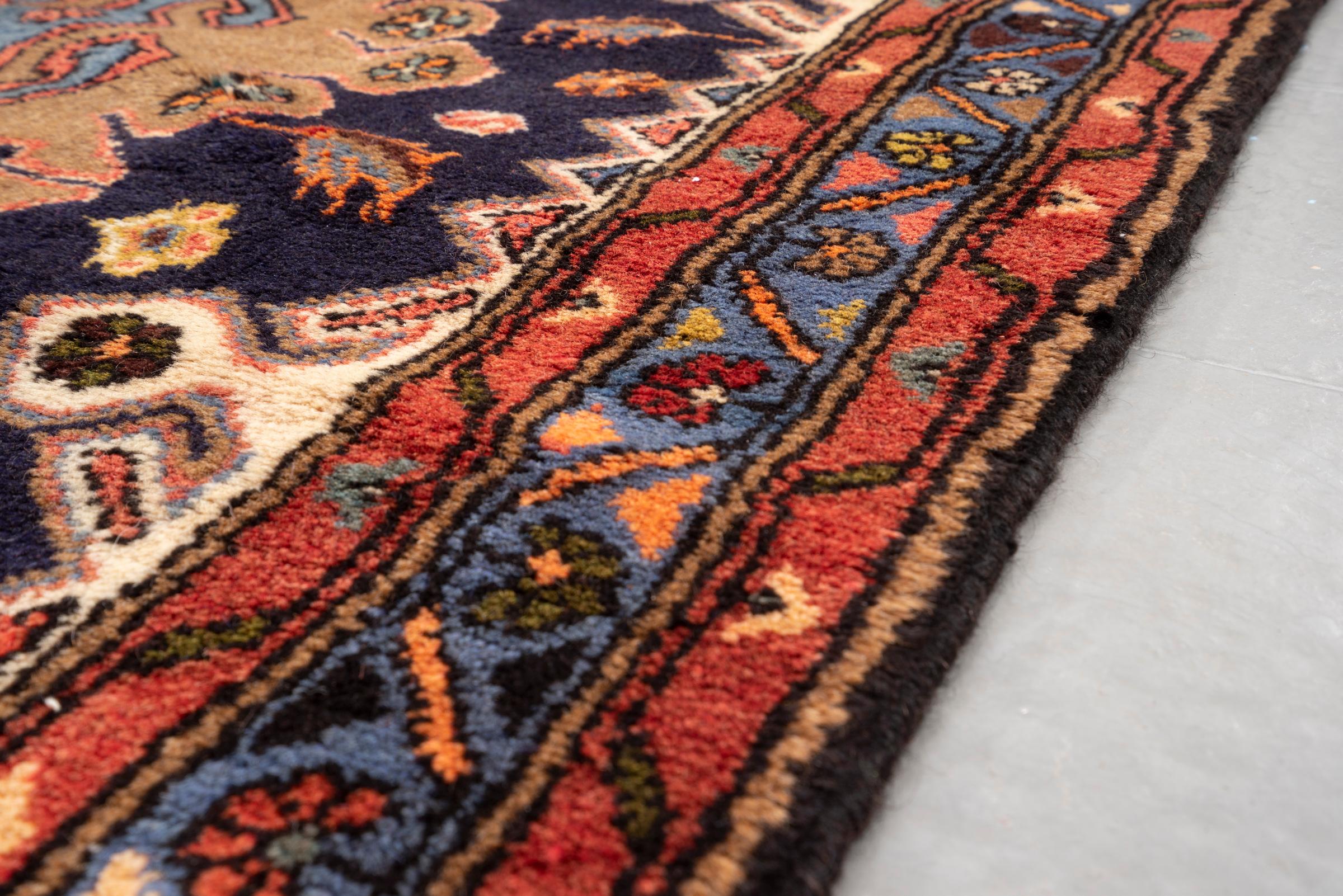 Vintage Tarom Zanjan Ocean Persian Runner Rug