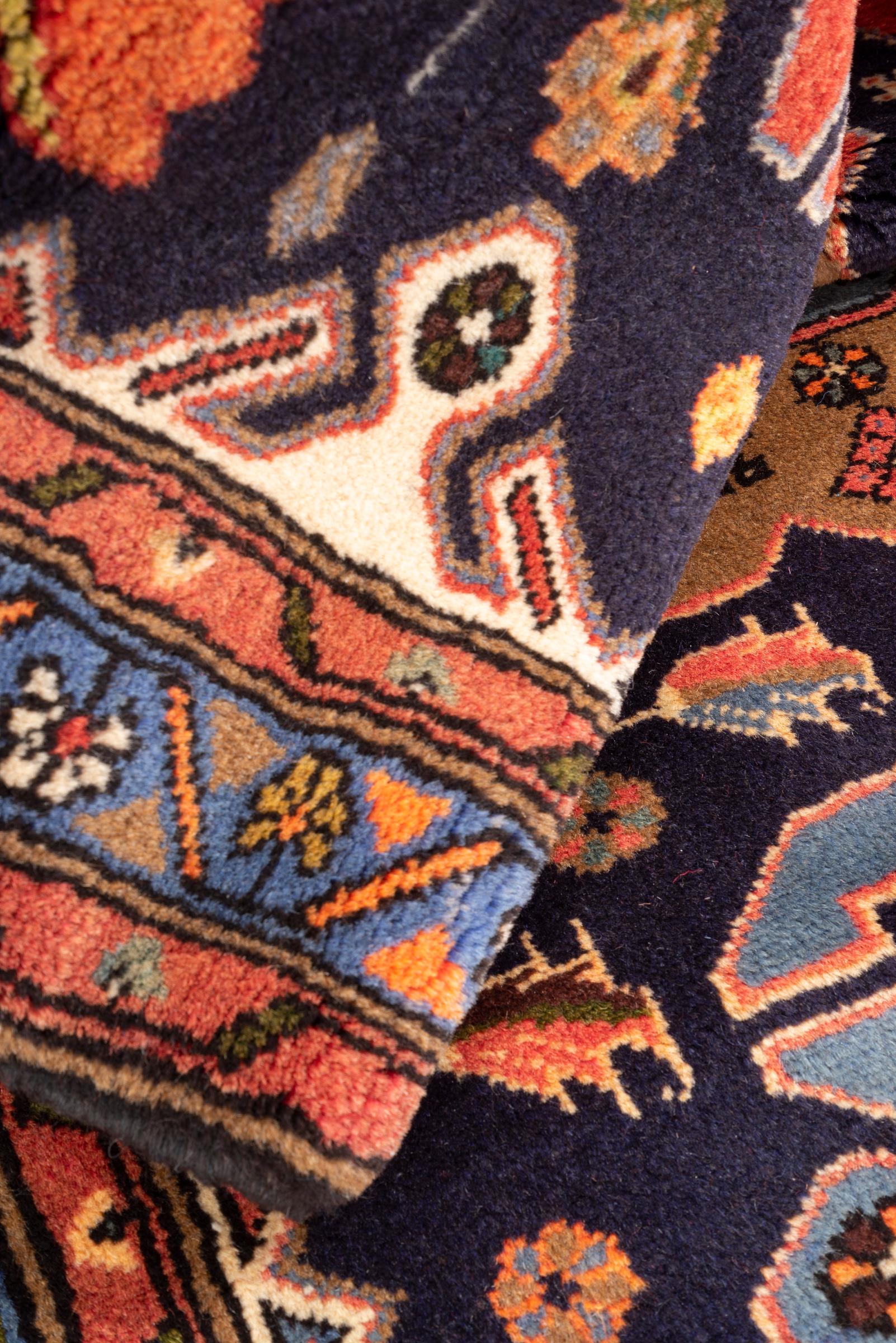 Vintage Tarom Zanjan Ocean Persian Runner Rug