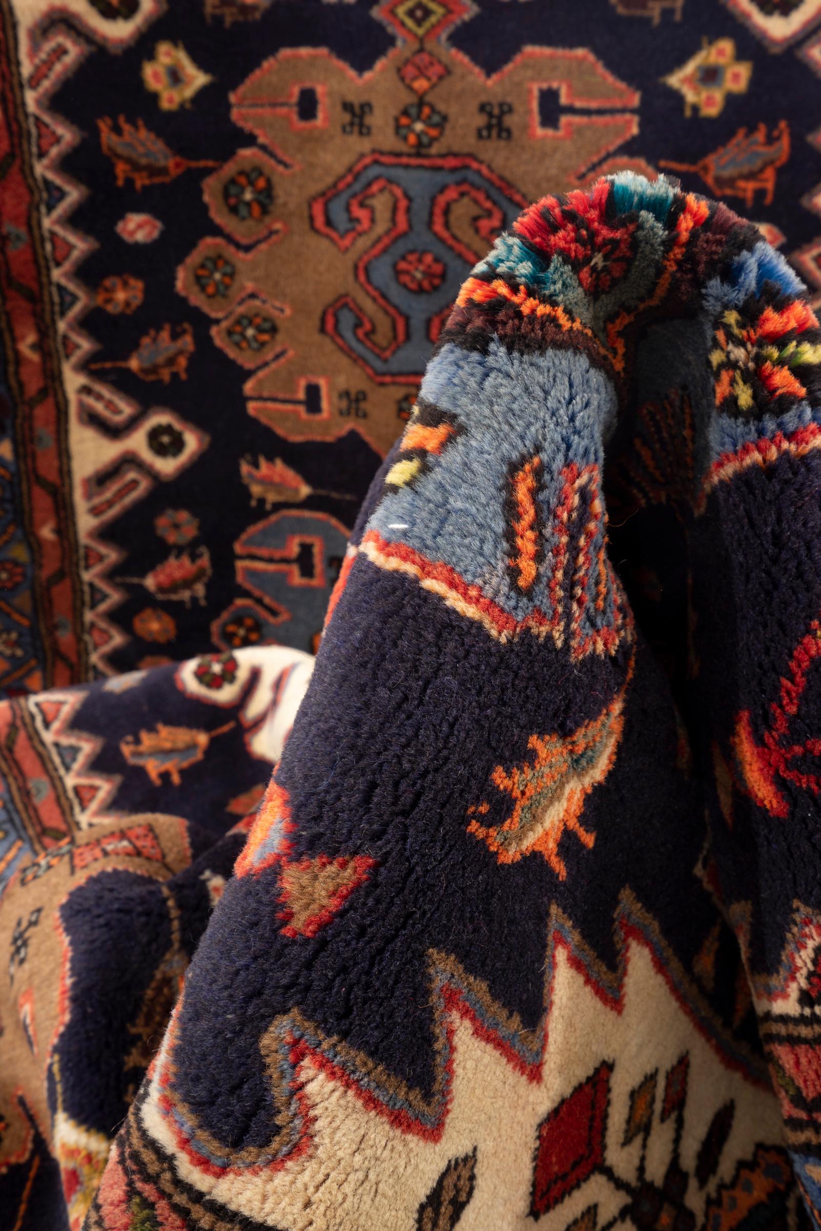 Vintage Tarom Zanjan Ocean Persian Runner Rug