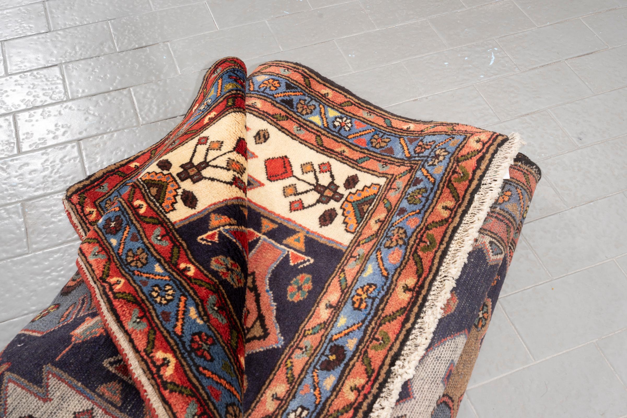 Vintage Tarom Zanjan Ocean Persian Runner Rug